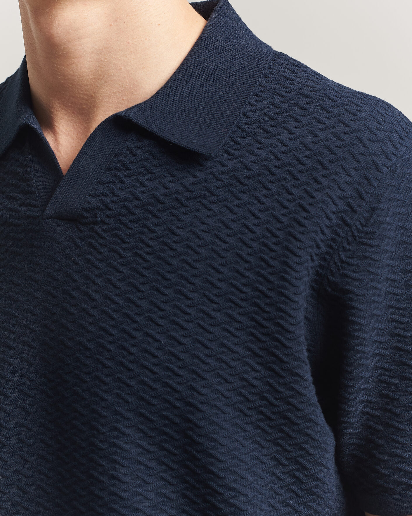 Herre | Pikéer | NN07 | Paul Structured Knitted Polo Navy Blue