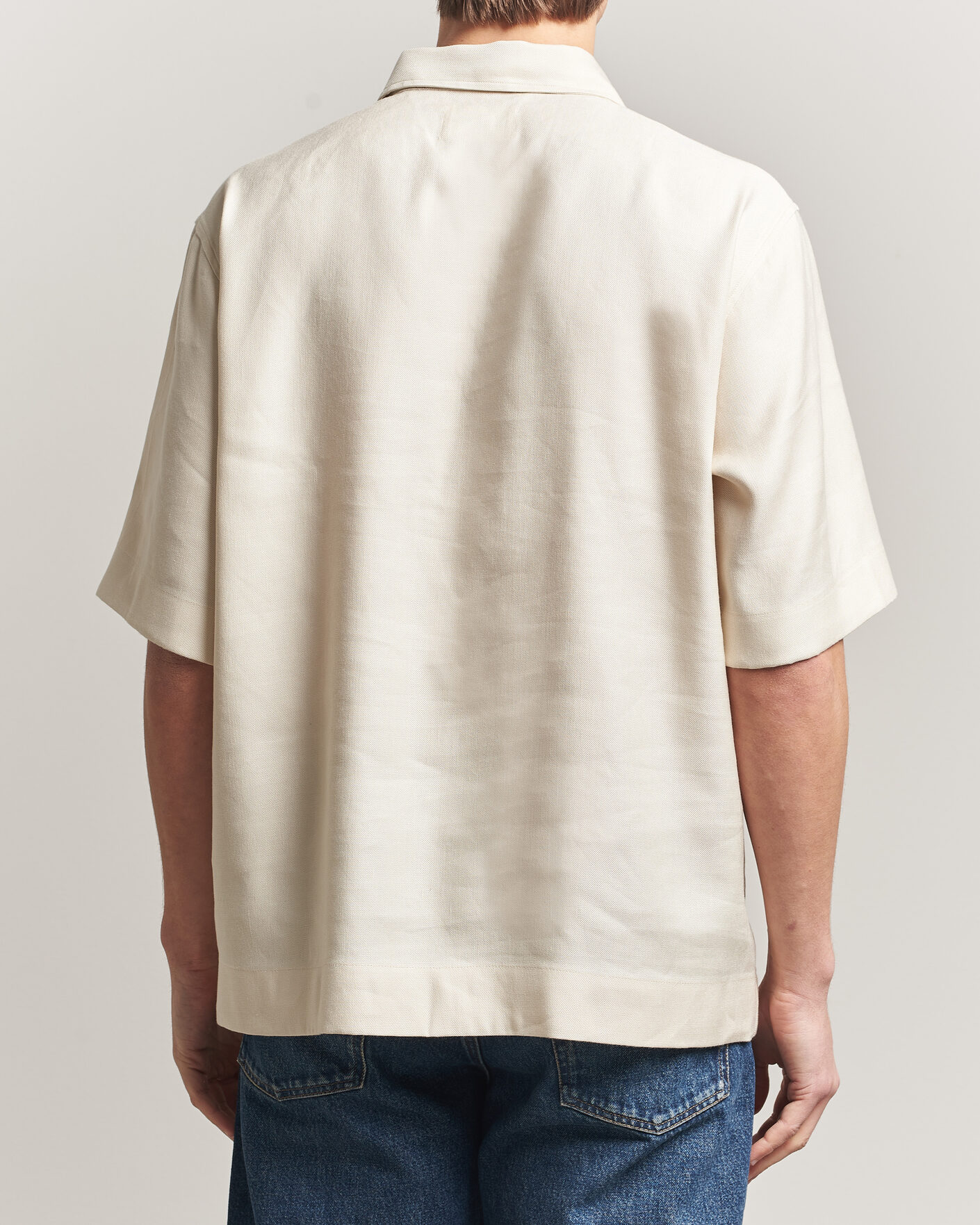 Herre | Pikéer | NN07 | Bruno Linen/Viscose Half Zip Polo Ivory
