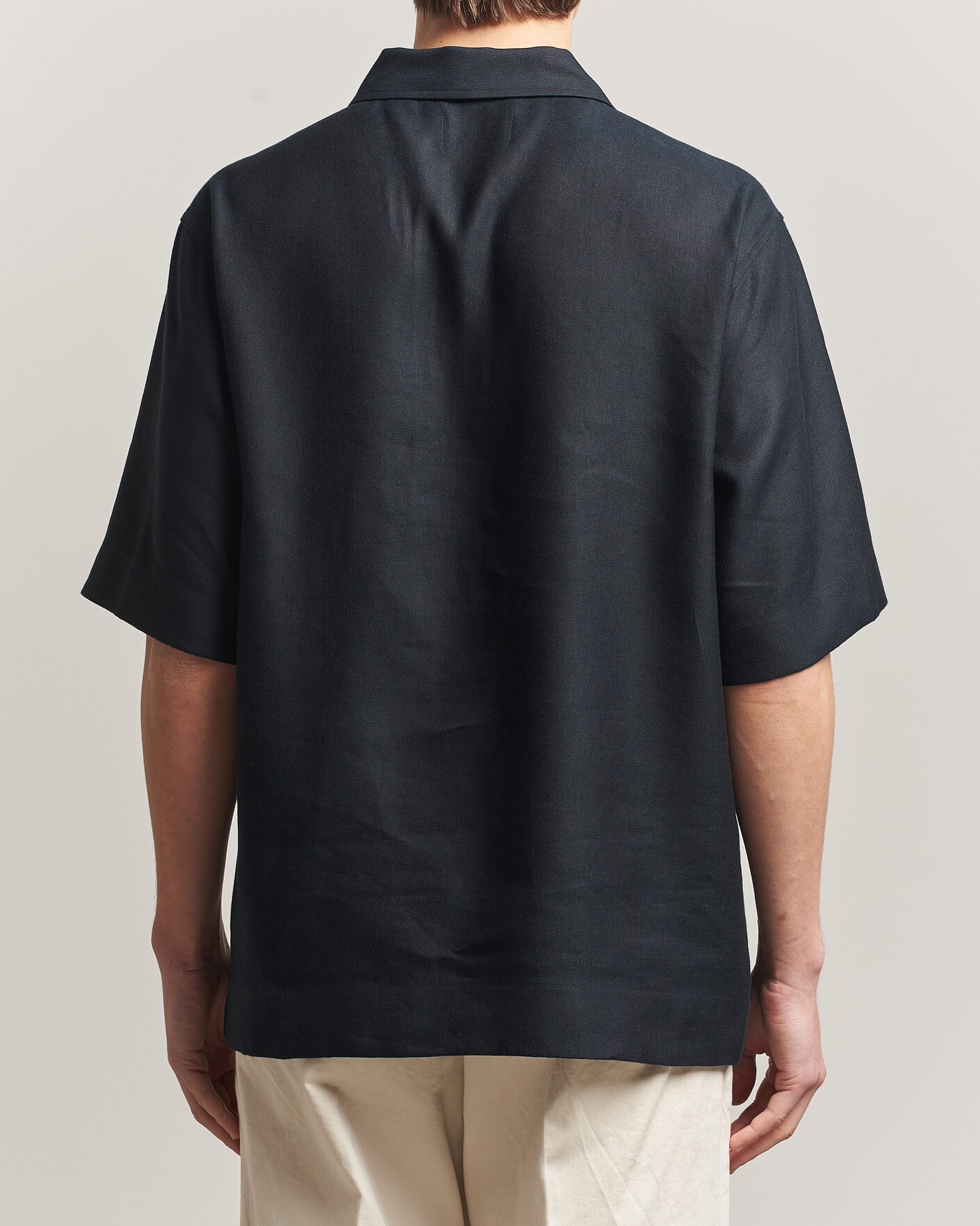 Herre | Pikéer | NN07 | Bruno Linen/Viscose Half Zip Polo Black