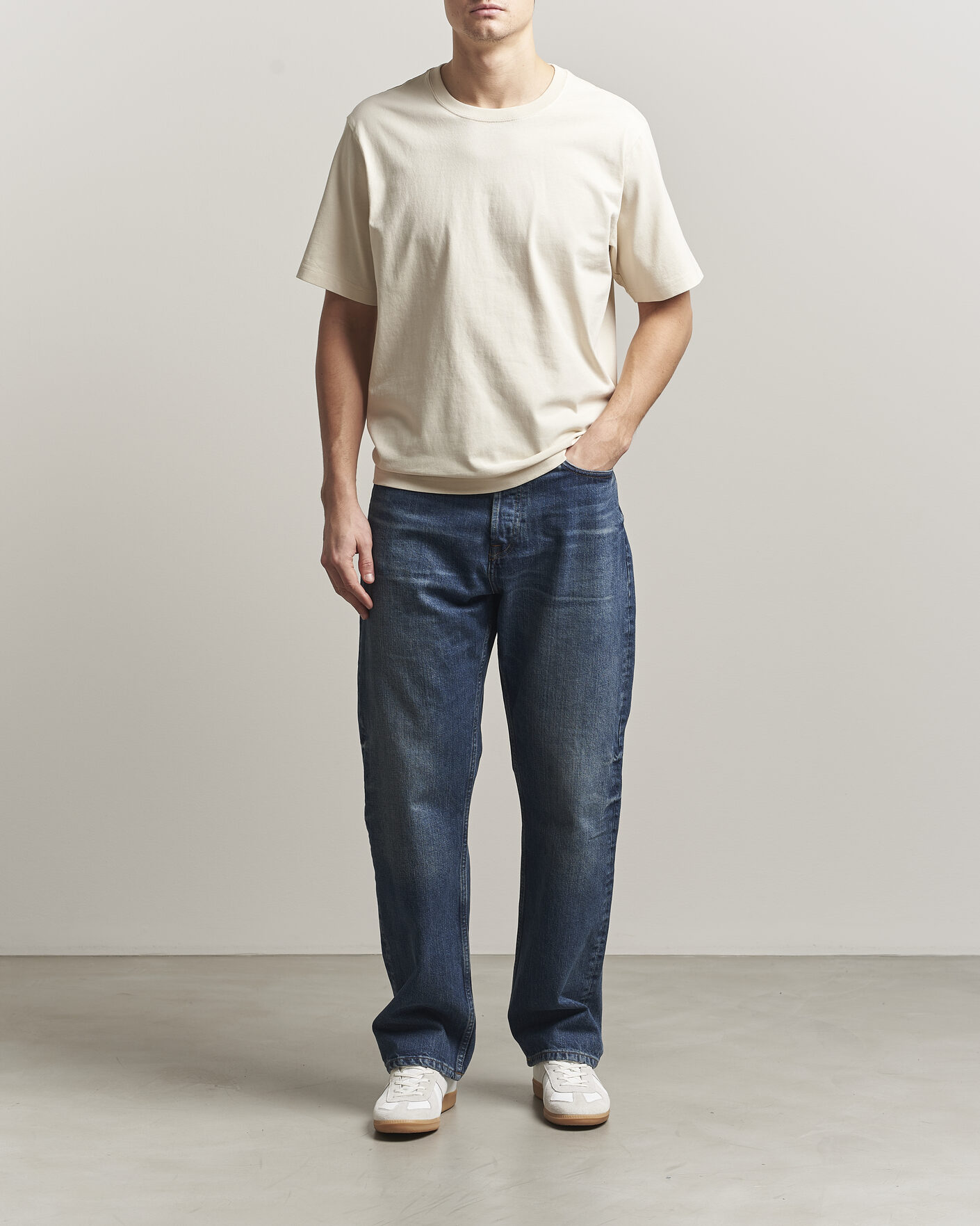 Herre | T-Shirts | NN07 | Jett Washed Printed Crew Neck T-Shirt Ivory