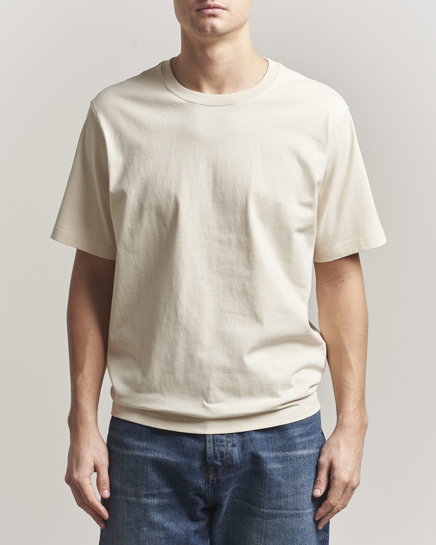 Herre | T-Shirts | NN07 | Jett Washed Printed Crew Neck T-Shirt Ivory