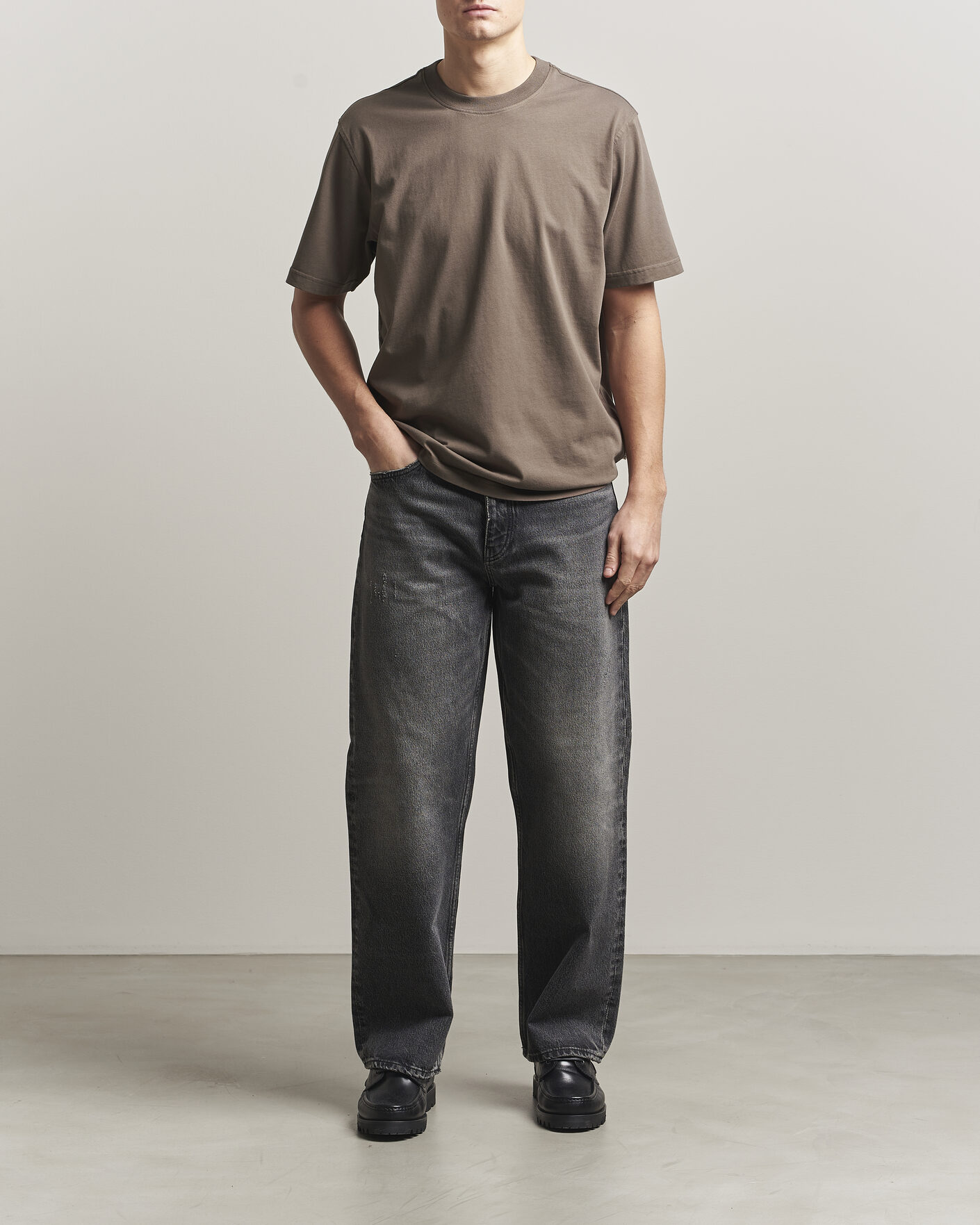 Herre | T-Shirts | NN07 | Adam Pima Crew Neck T-Shirt Mable Husk