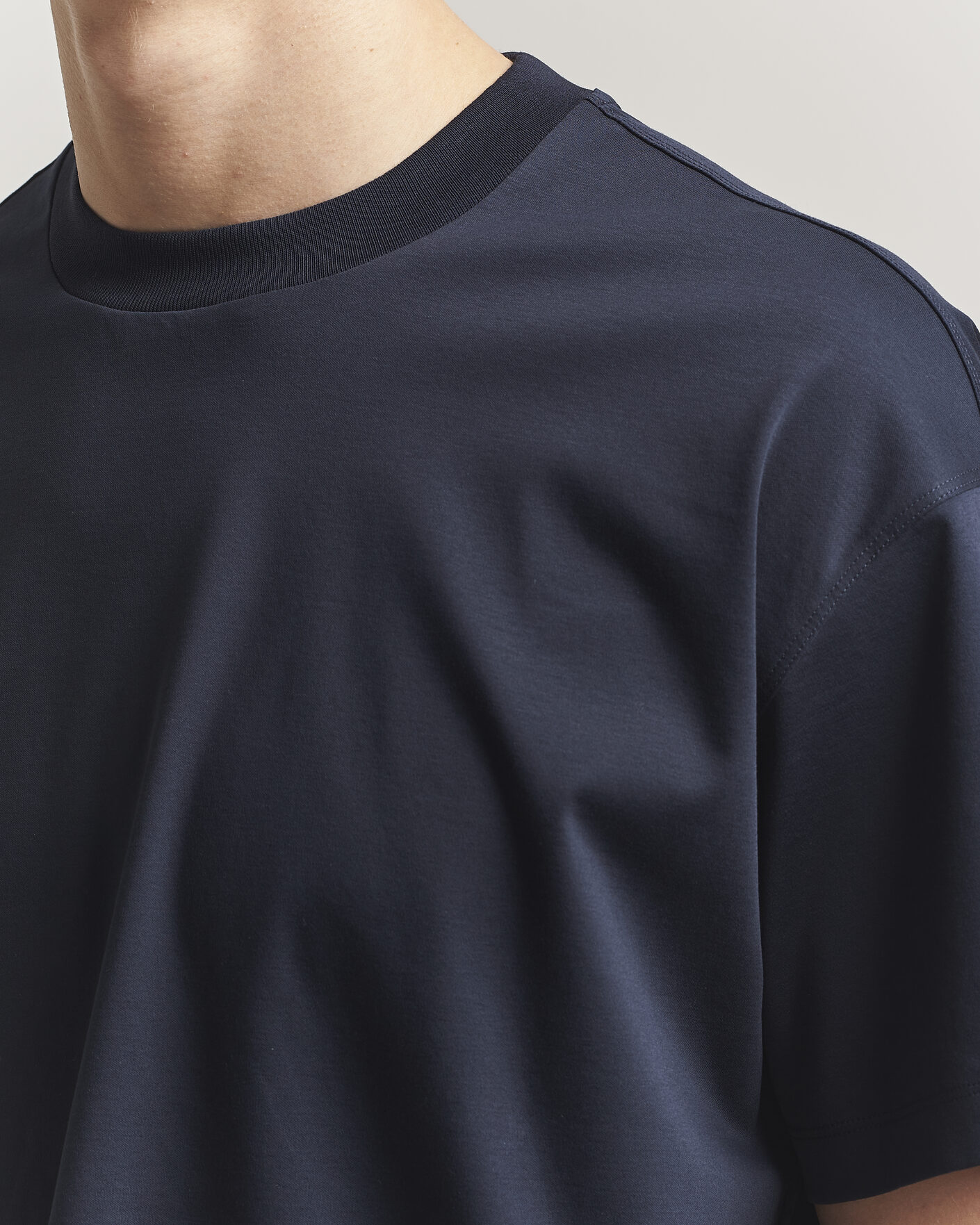 Herre | T-Shirts | NN07 | Lionel Mercerized Crew Neck T-Shirt Navy Blue