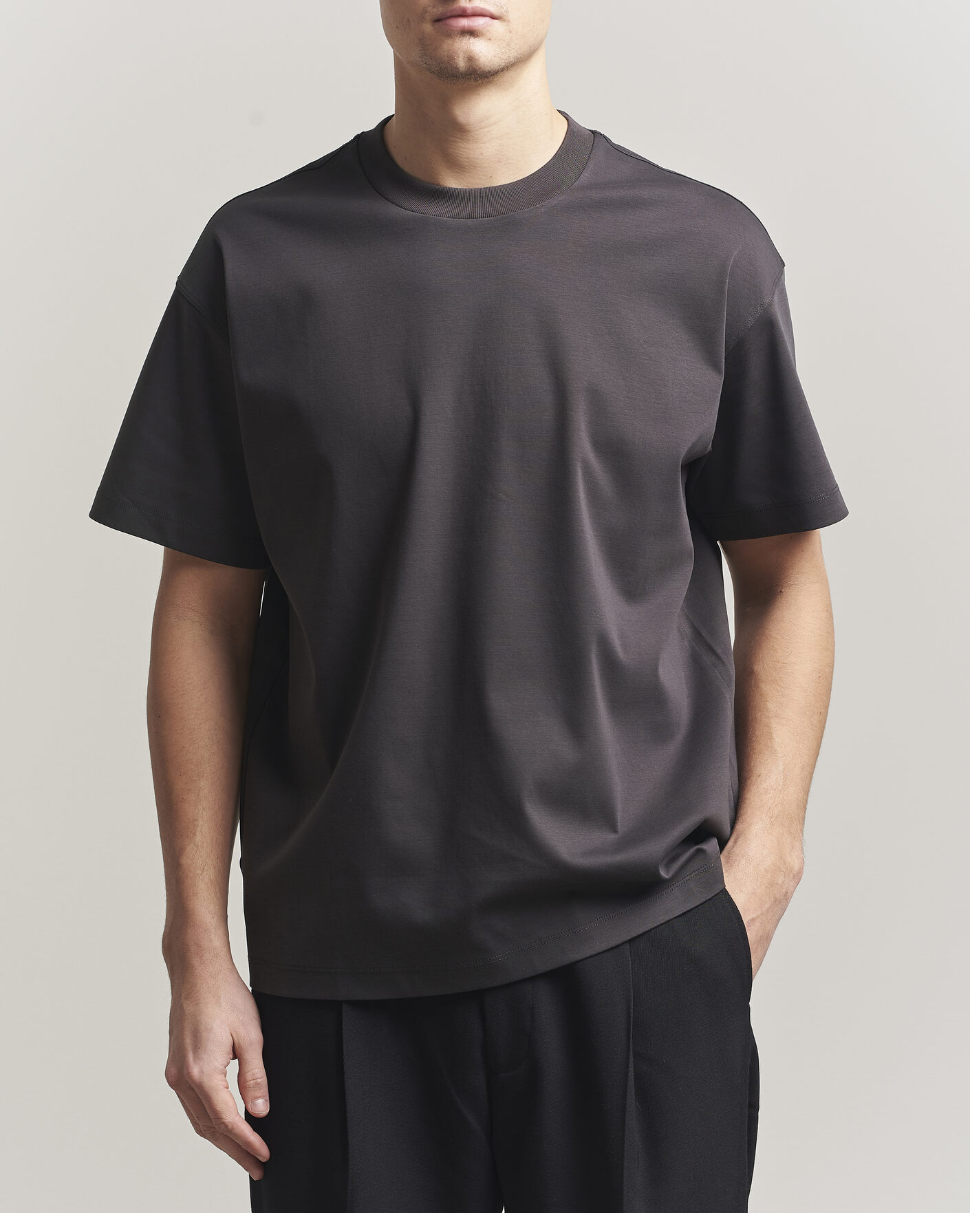 Herre | T-Shirts | NN07 | Lionel Mercerized Crew Neck T-Shirt Deep Truffle