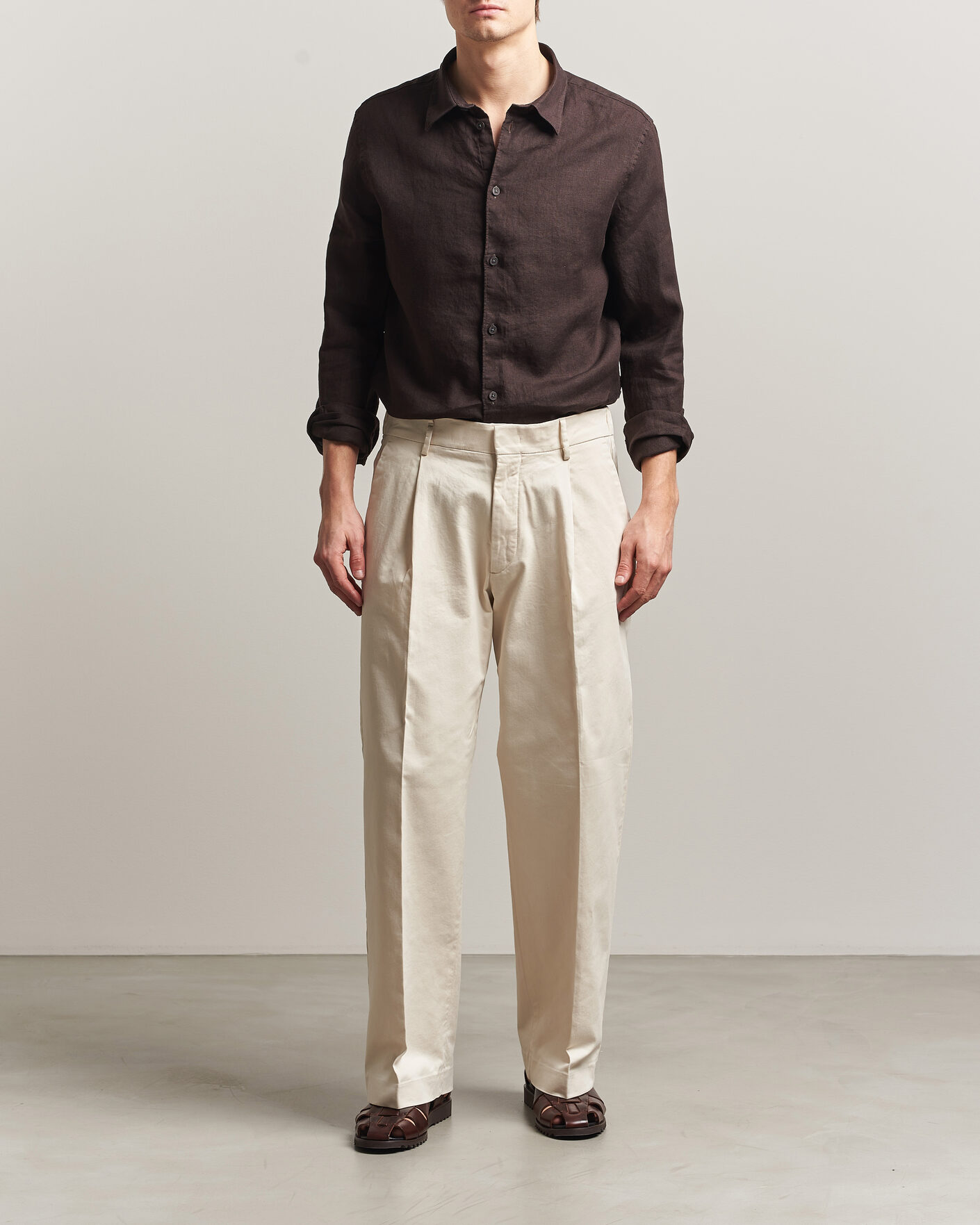 Herre | Skjorter | NN07 | Enzo Linen Shirt Deep Truffle