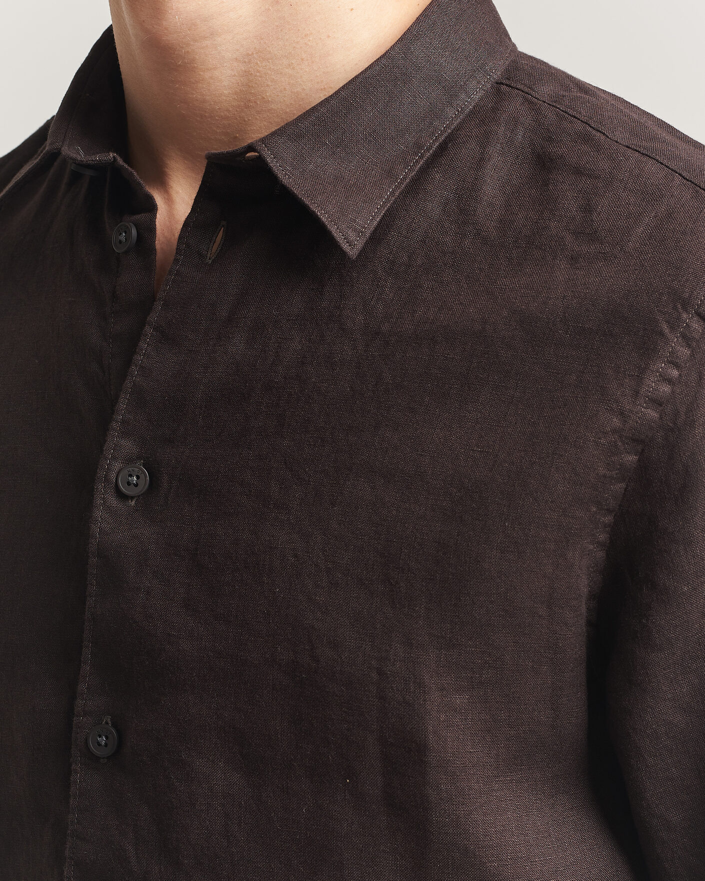 Herre | Skjorter | NN07 | Enzo Linen Shirt Deep Truffle