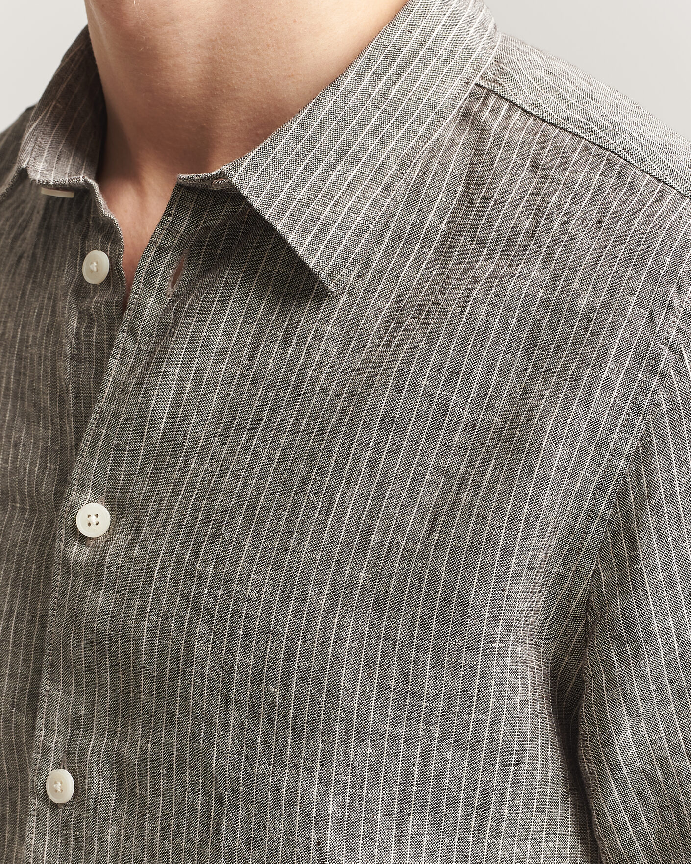 Herre | Skjorter | NN07 | Enzo Linen Shirt Clay Stripe