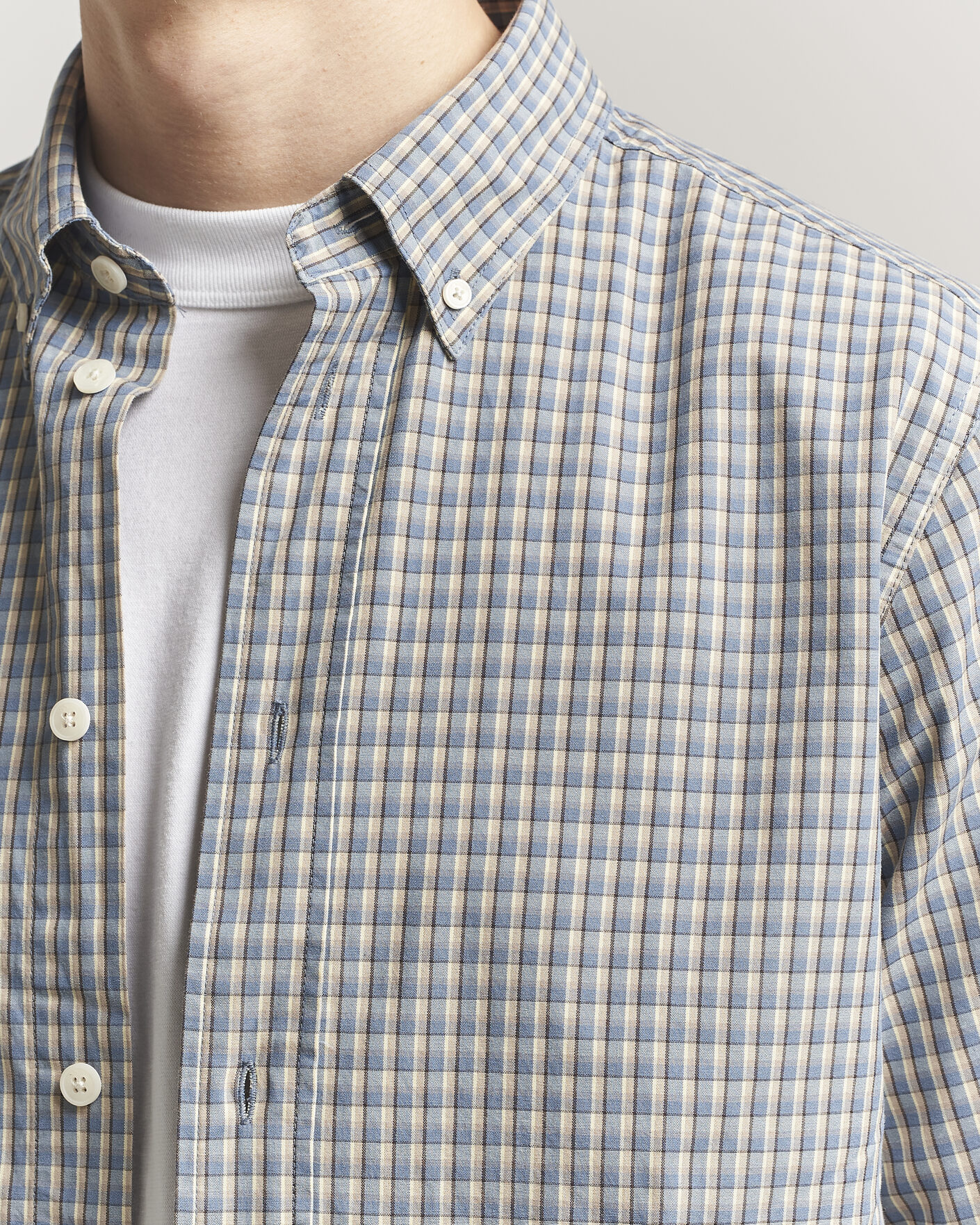 Herre | Skjorter | NN07 | Colby Brushed Cotton Shirt Blue Check