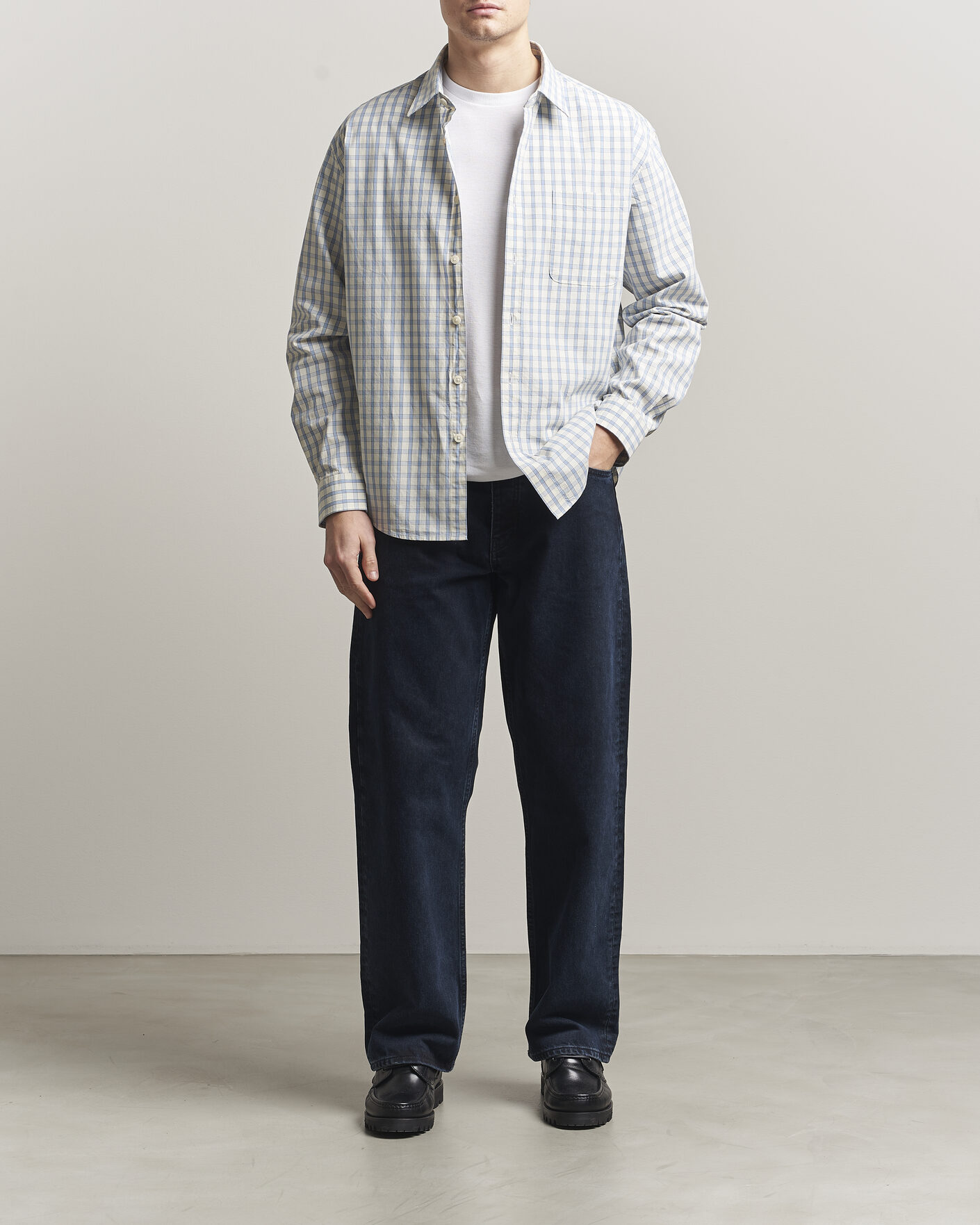 Herre | Skjorter | NN07 | Deon Brushed Cotton Shirt Ecru Check