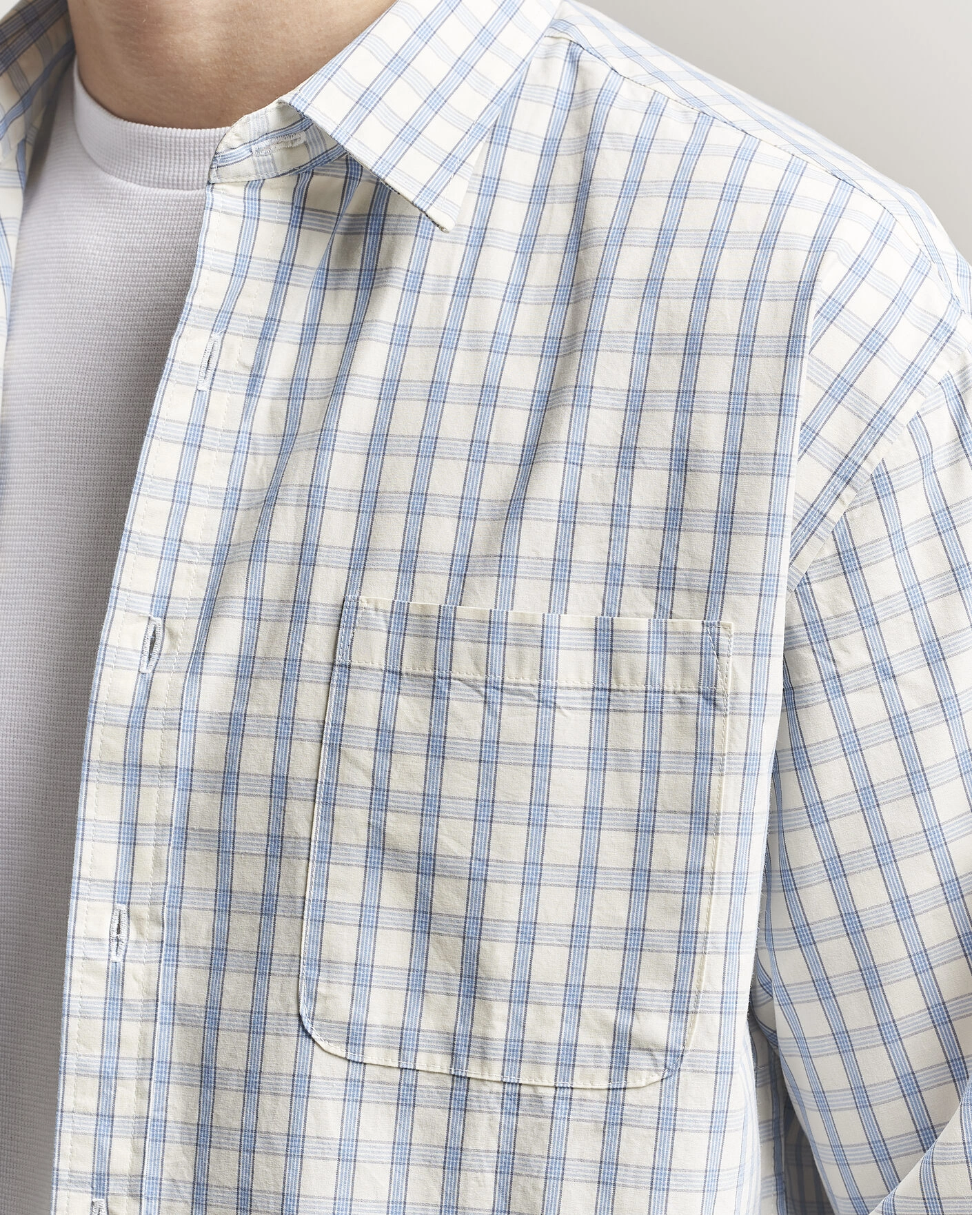Herre | Skjorter | NN07 | Deon Brushed Cotton Shirt Ecru Check