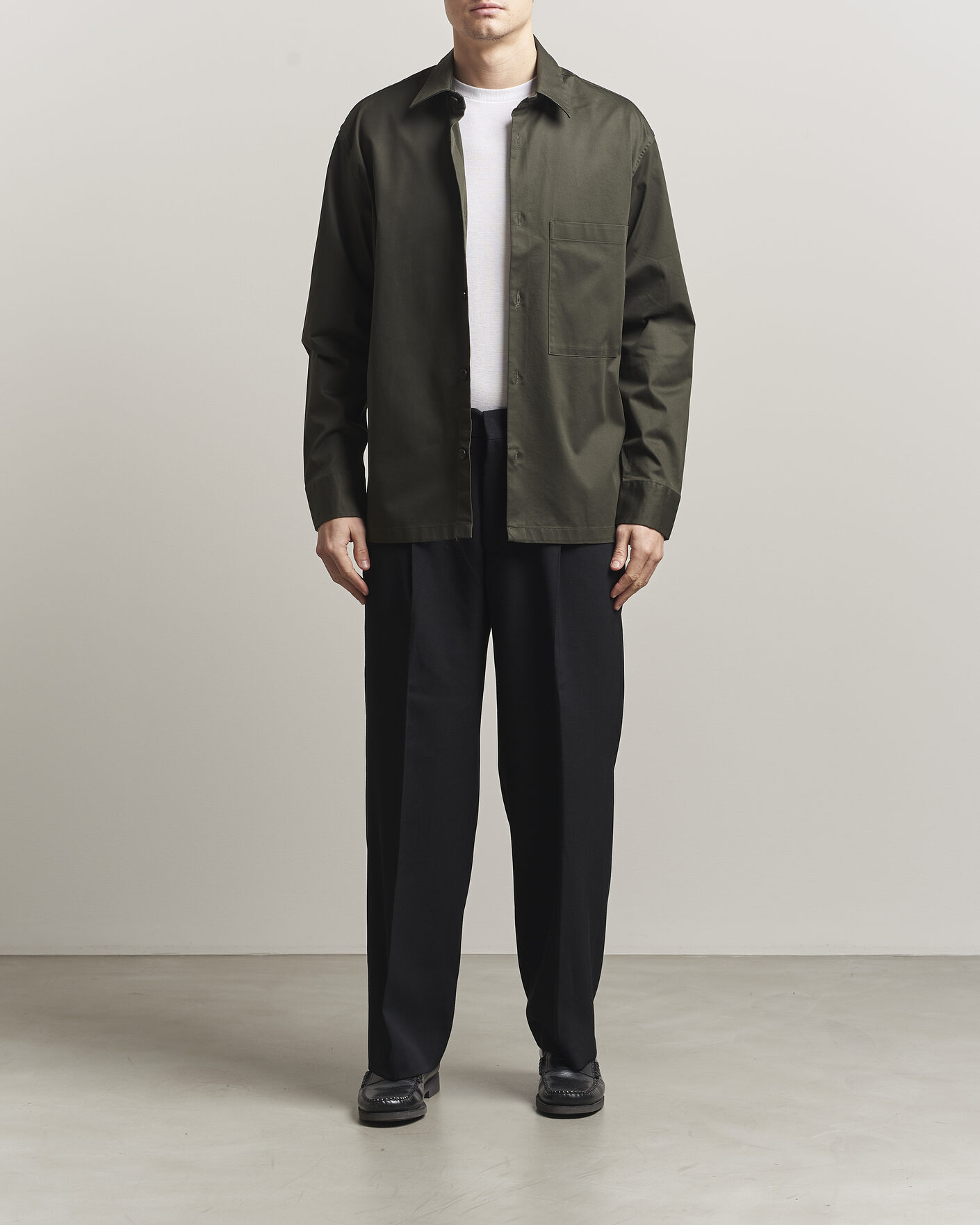 Herre | Skjorter | NN07 | Freddy Cotton Overshirt Dark Army