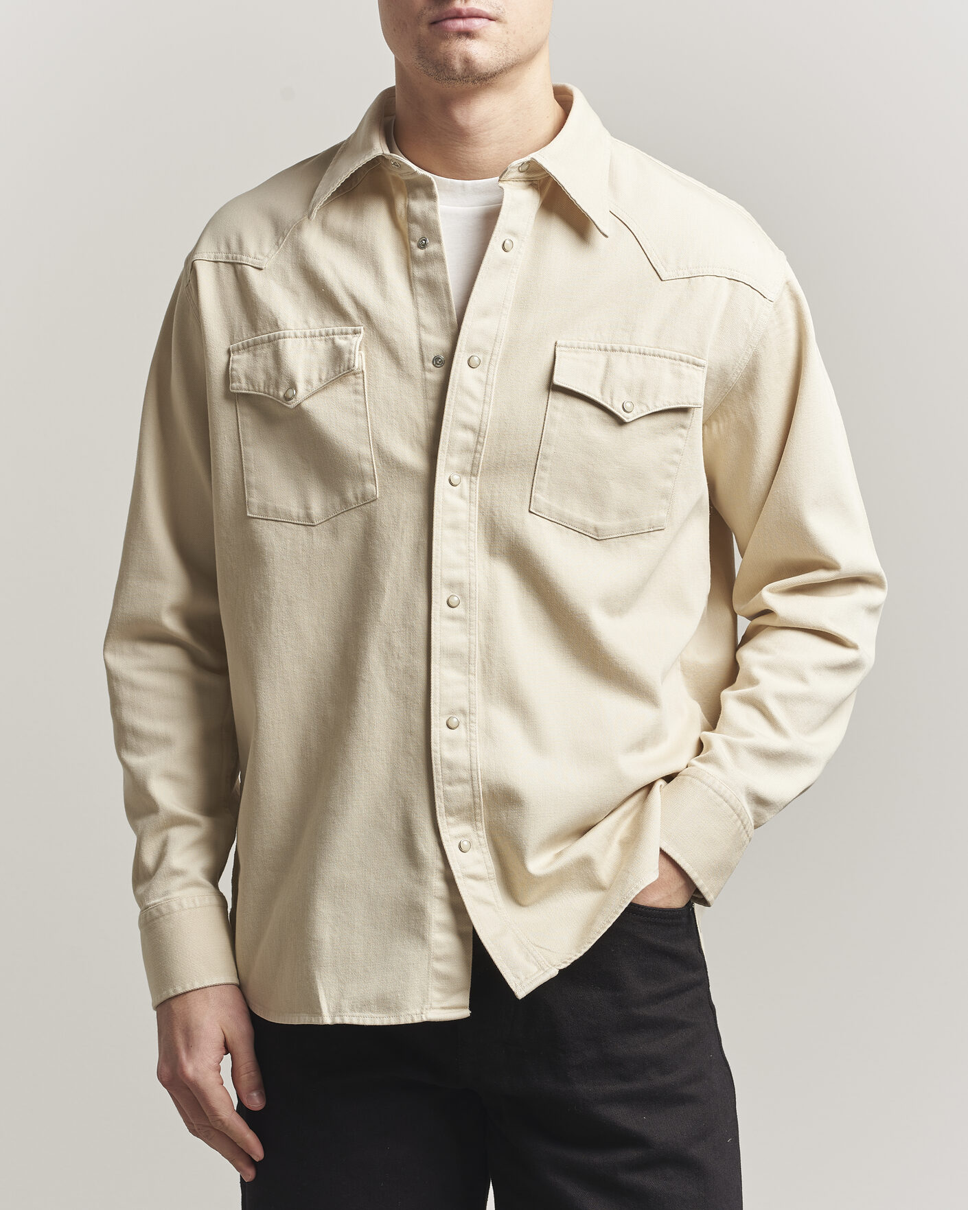 Herre | Skjorter | NN07 | Ricky Western Denim Shirt Ivory