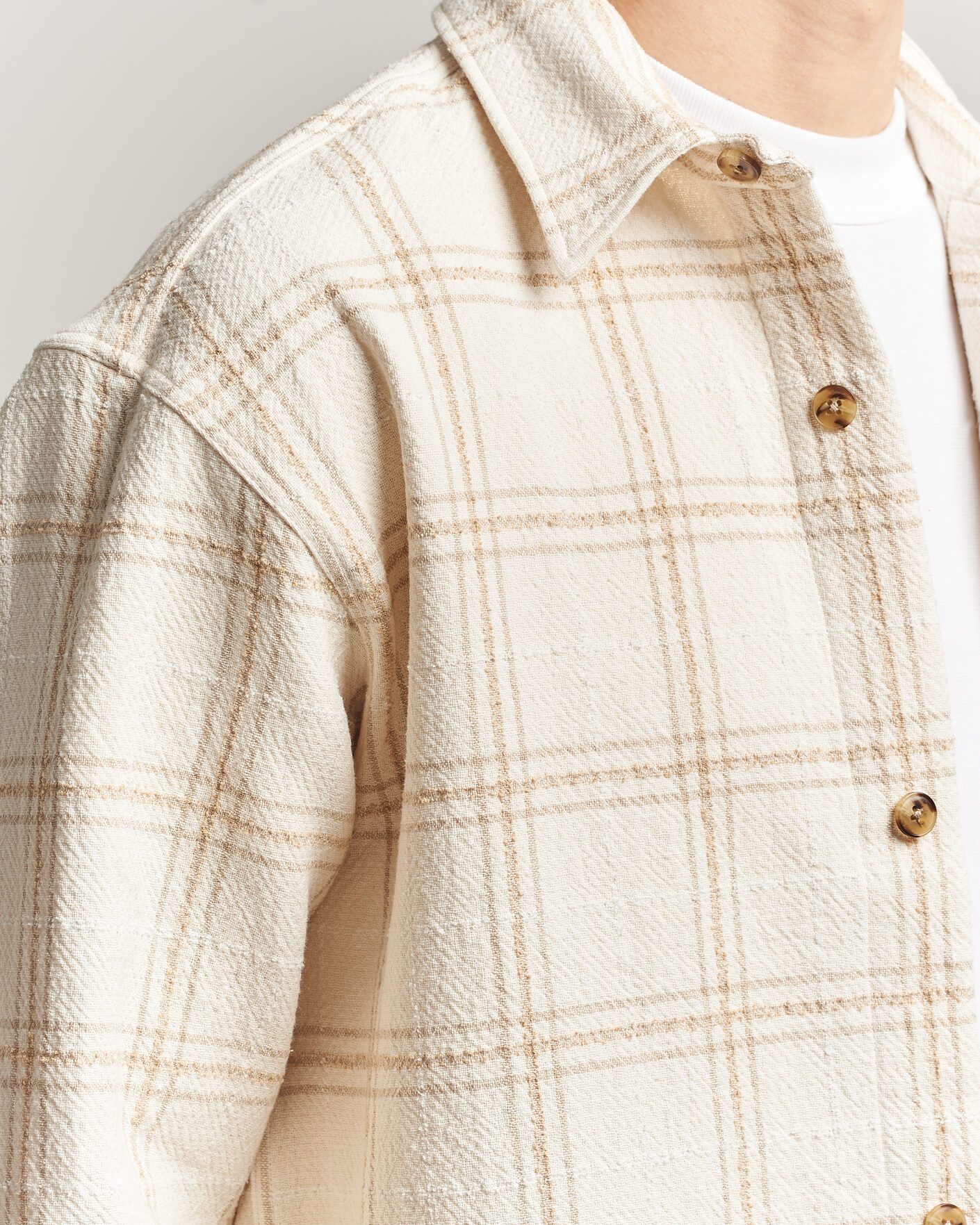 Herre | Skjorter | NN07 | Adwin Checked Overshirt Ivory