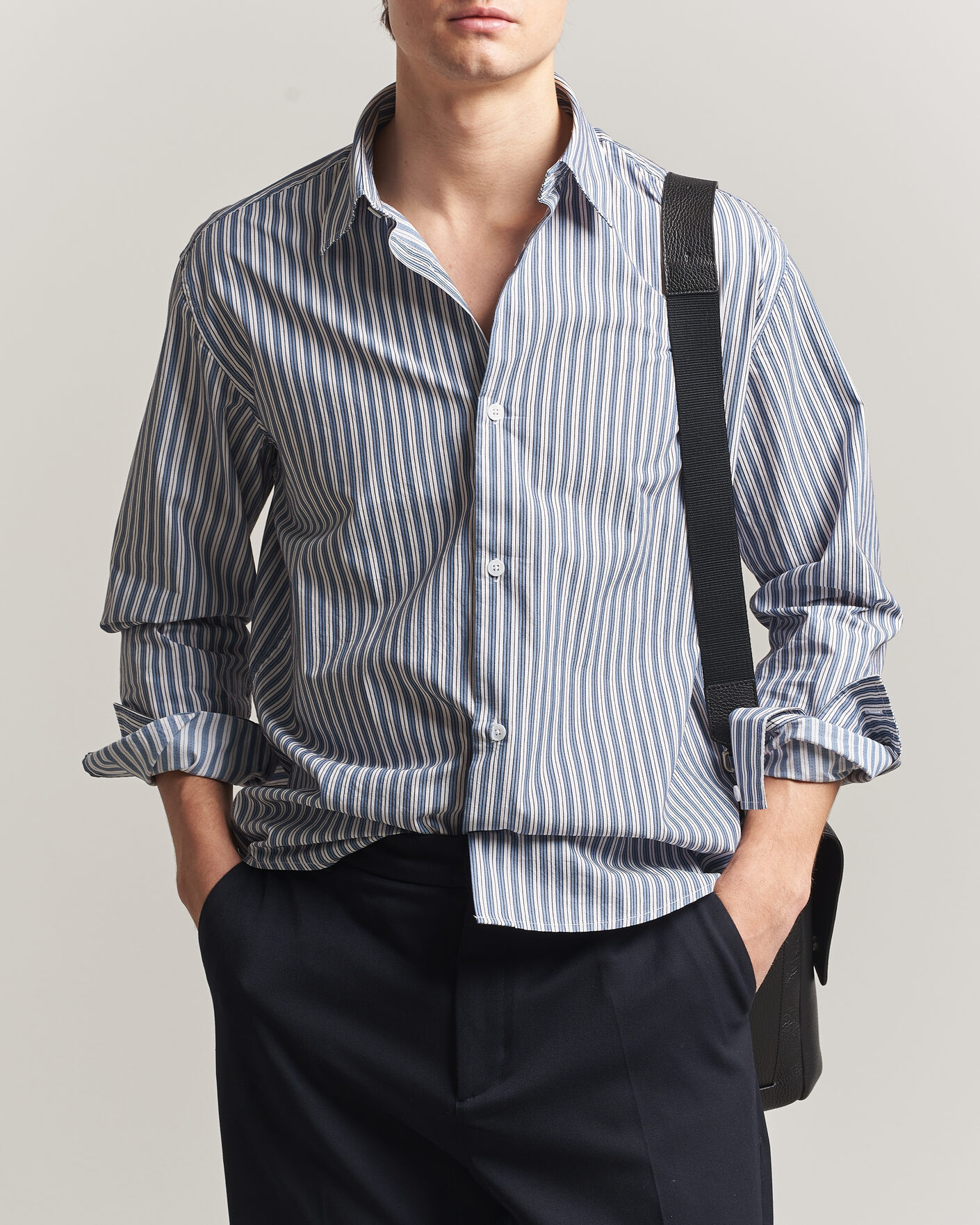 Herre | Skjorter | NN07 | Freddy Striped Shirt Sea Spray Green