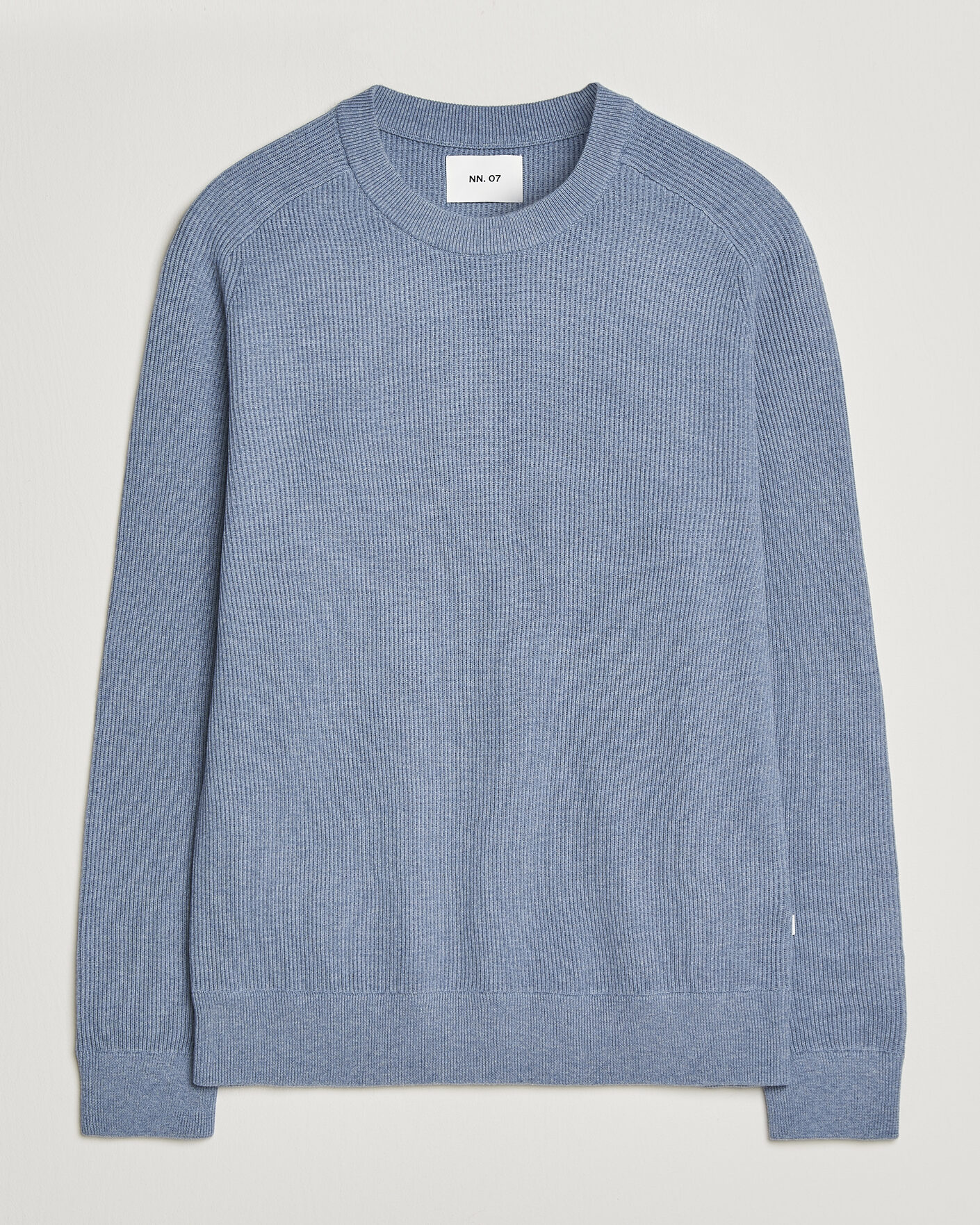 Herre | Gensere | NN07 | Kevin Cotton Knitted Sweater Stone Blue