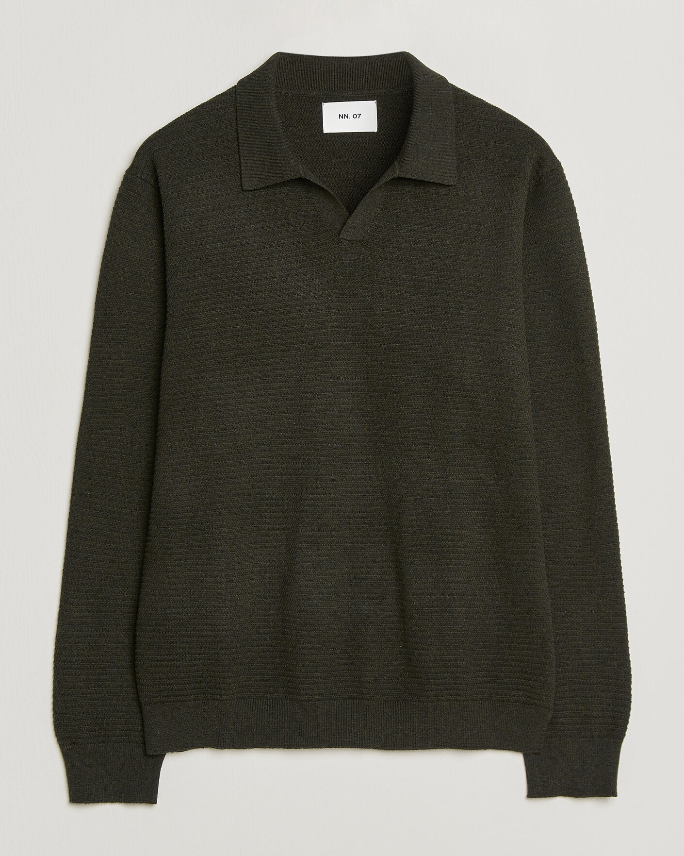 Herre | Gensere | NN07 | Paul Knitted Long Sleeve Polo Dark Army