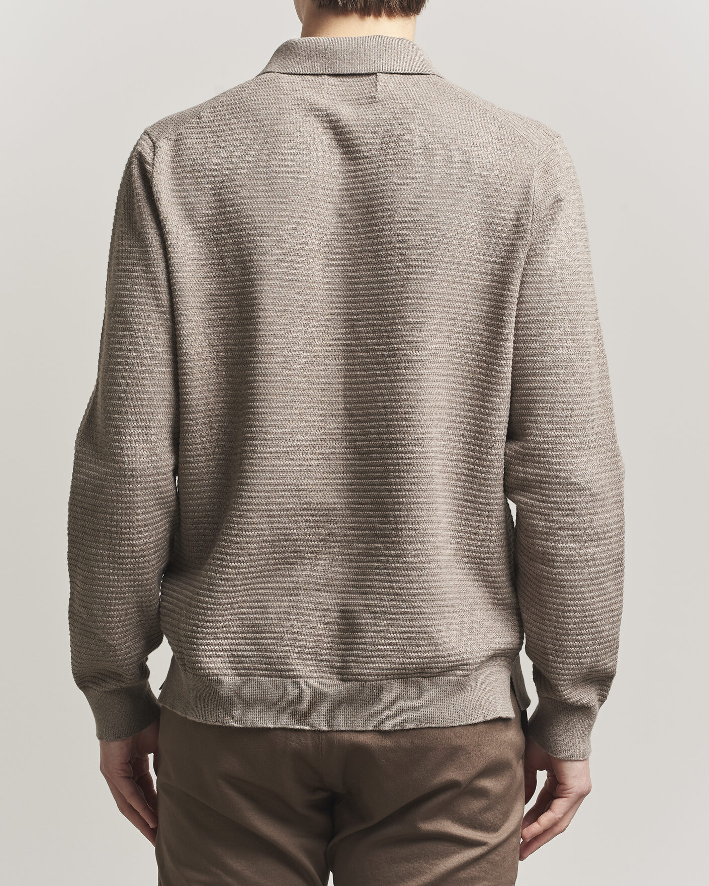 Herre | Gensere | NN07 | Paul Knitted Long Sleeve Polo Mable Husk