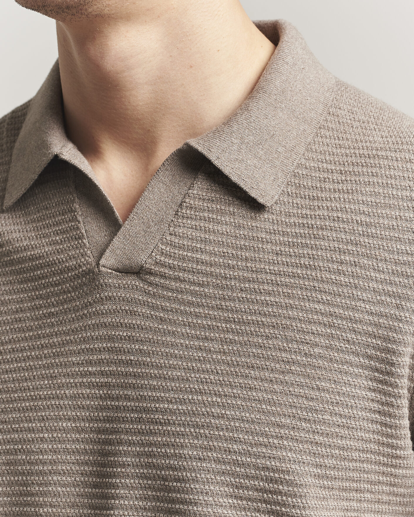 Herre | Gensere | NN07 | Paul Knitted Long Sleeve Polo Mable Husk