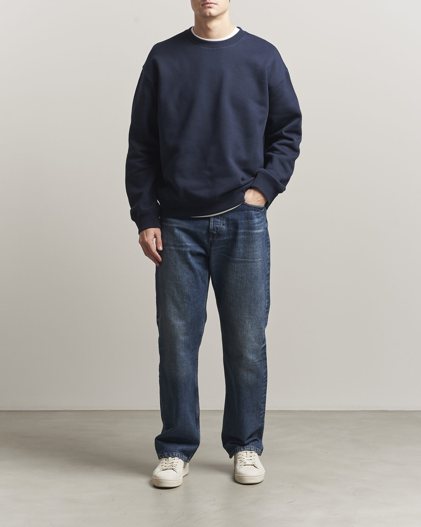 Herre | Gensere | NN07 | David Crew Neck Sweatshirt Navy Blue