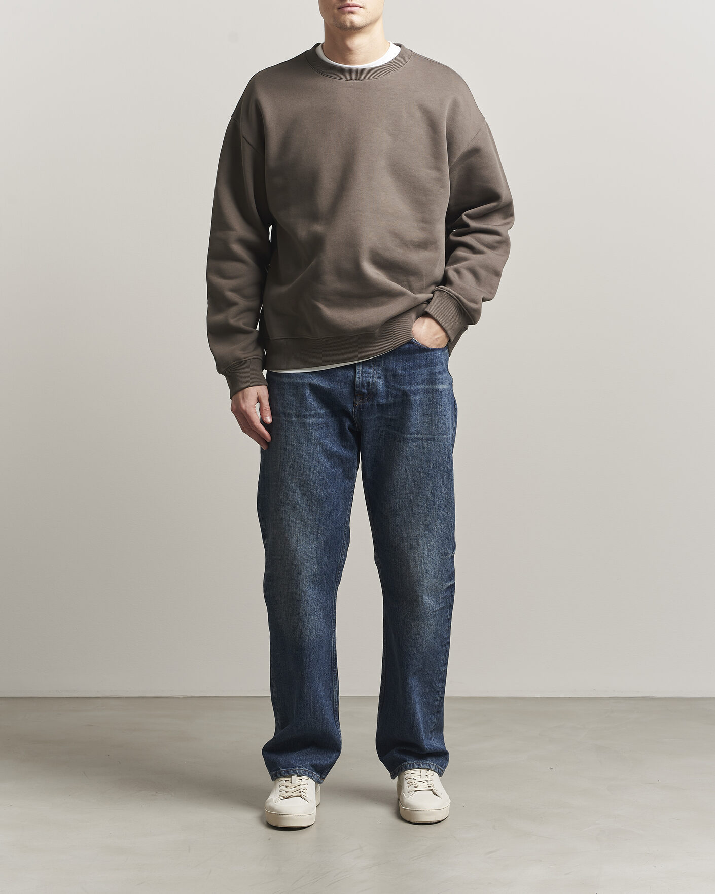 Herre | Gensere | NN07 | David Crew Neck Sweatshirt Mable Husk