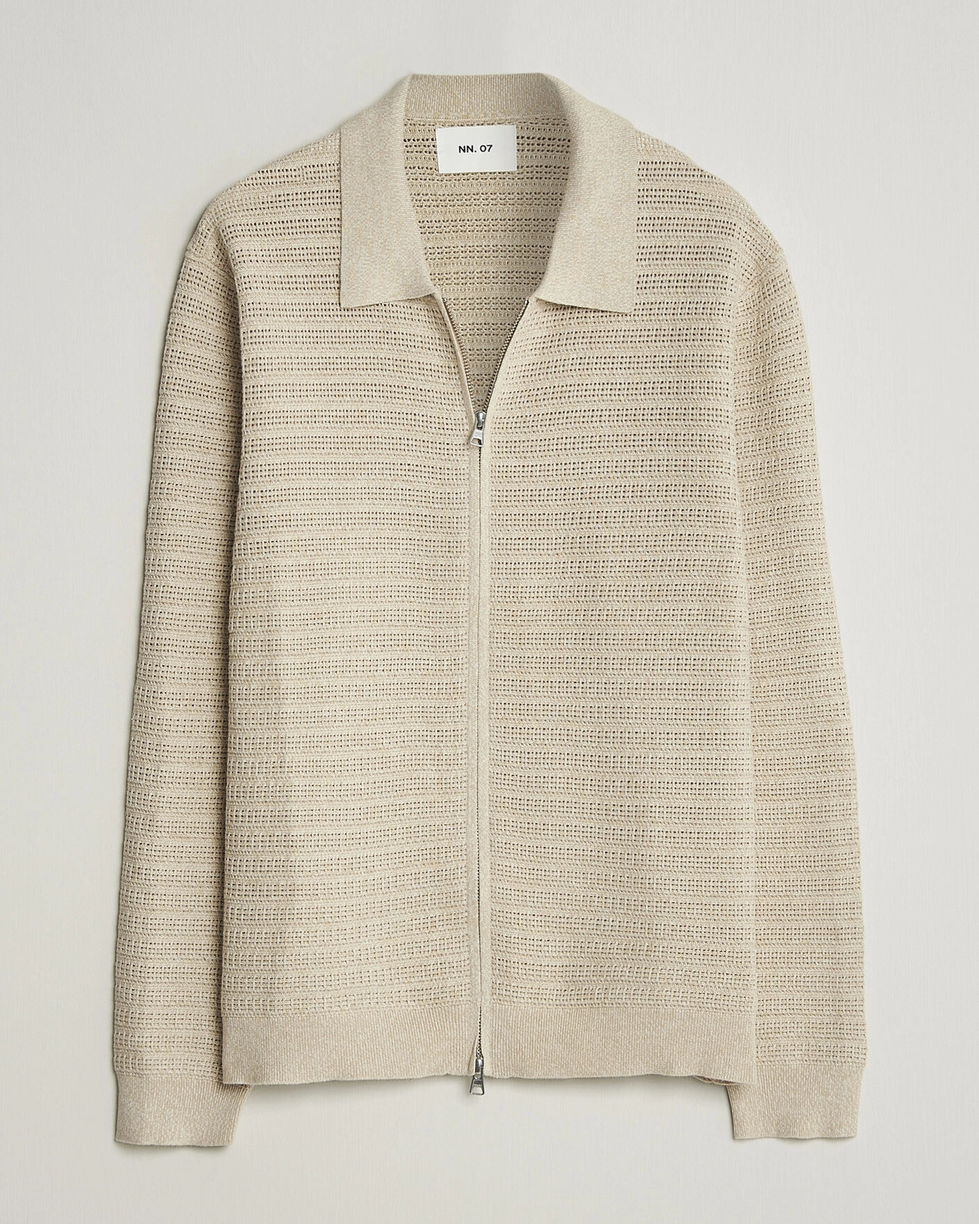 Herre | Gensere | NN07 | Gustav Knitted Full Zip Ivory
