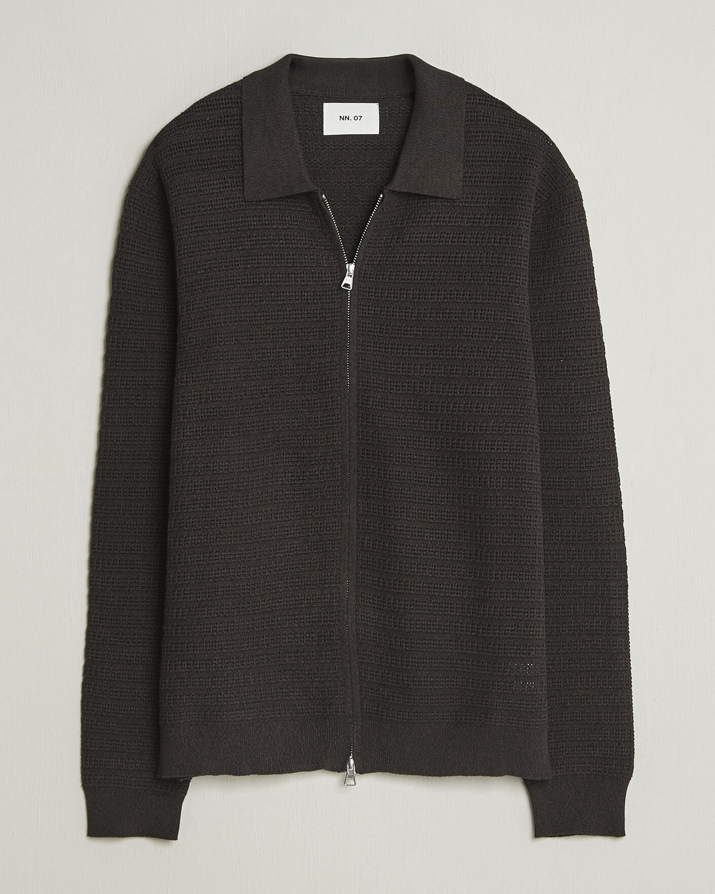 Herre | Gensere | NN07 | Gustav Knitted Full Zip Deep Truffle