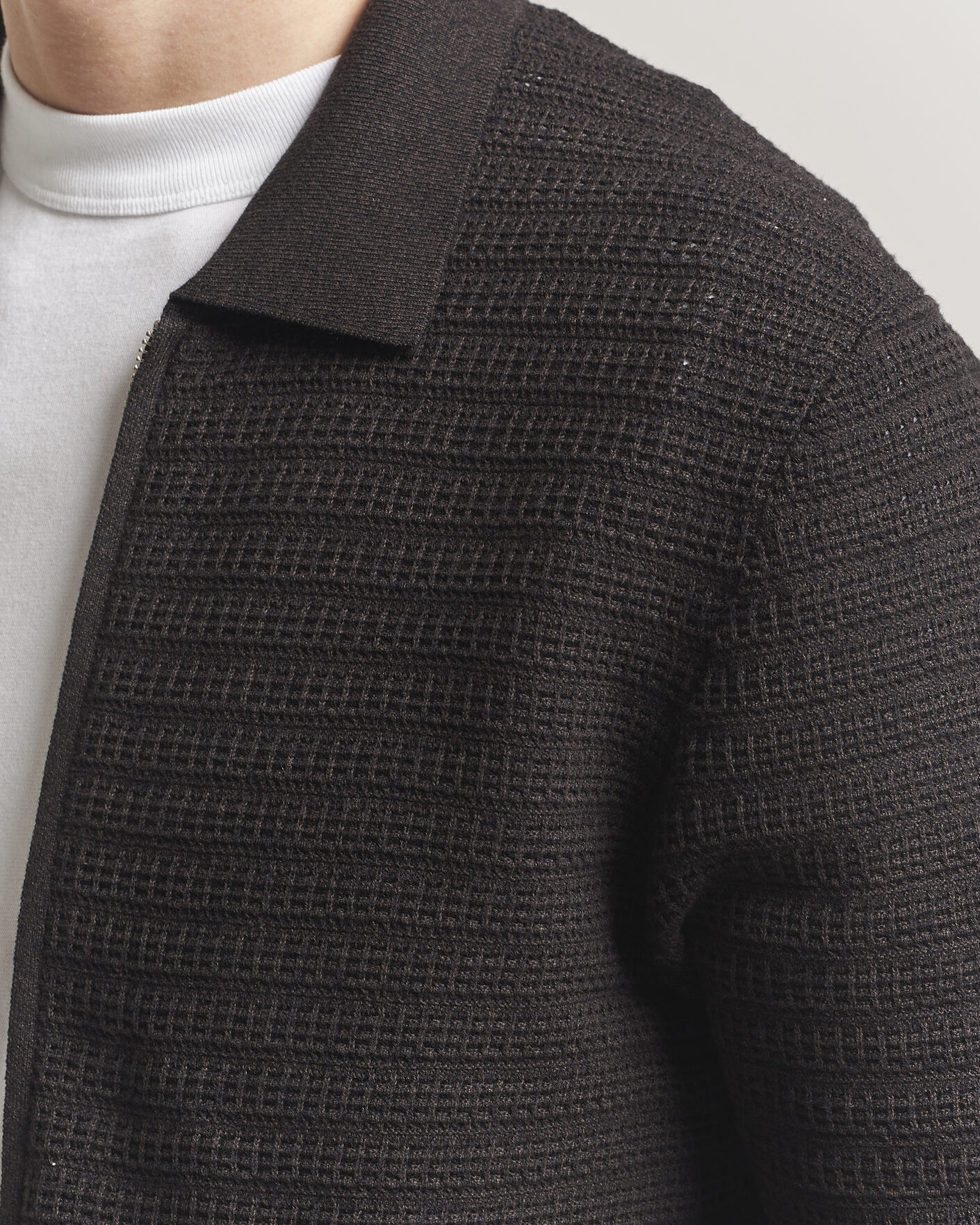 Herre | Gensere | NN07 | Gustav Knitted Full Zip Deep Truffle