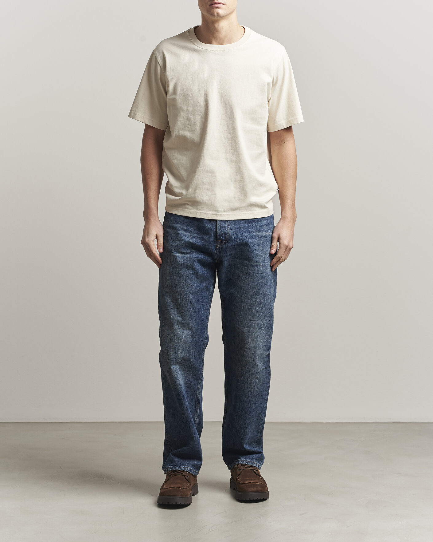 Herre | T-Shirts | NN07 | Jett Washed Crew Neck T-Shirt Ivory