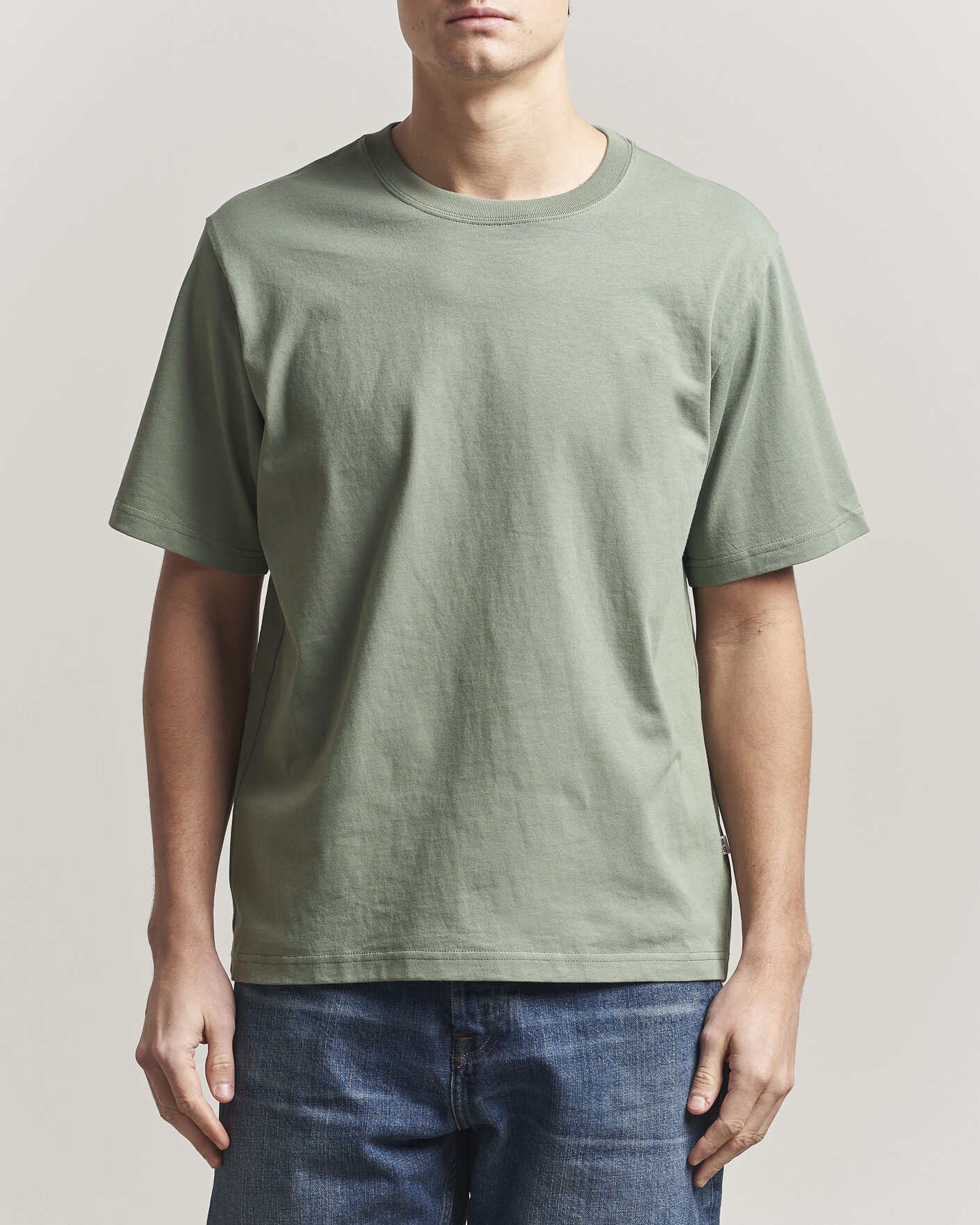 Herre | T-Shirts | NN07 | Jett Washed Crew Neck T-Shirt Sea Spray Green