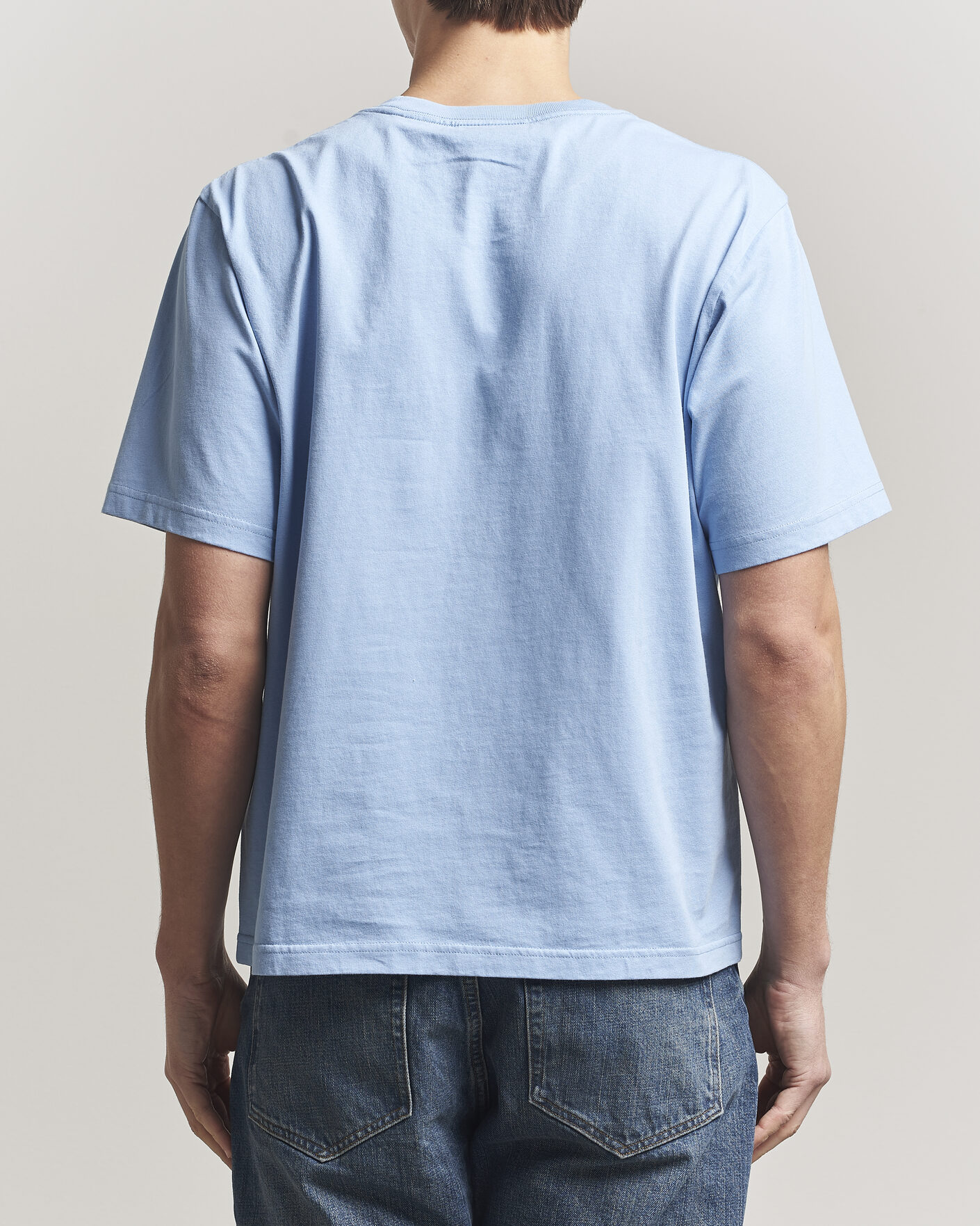 Herre | T-Shirts | NN07 | Jett Embroidered Crew Neck T-Shirt Cerulian Blue
