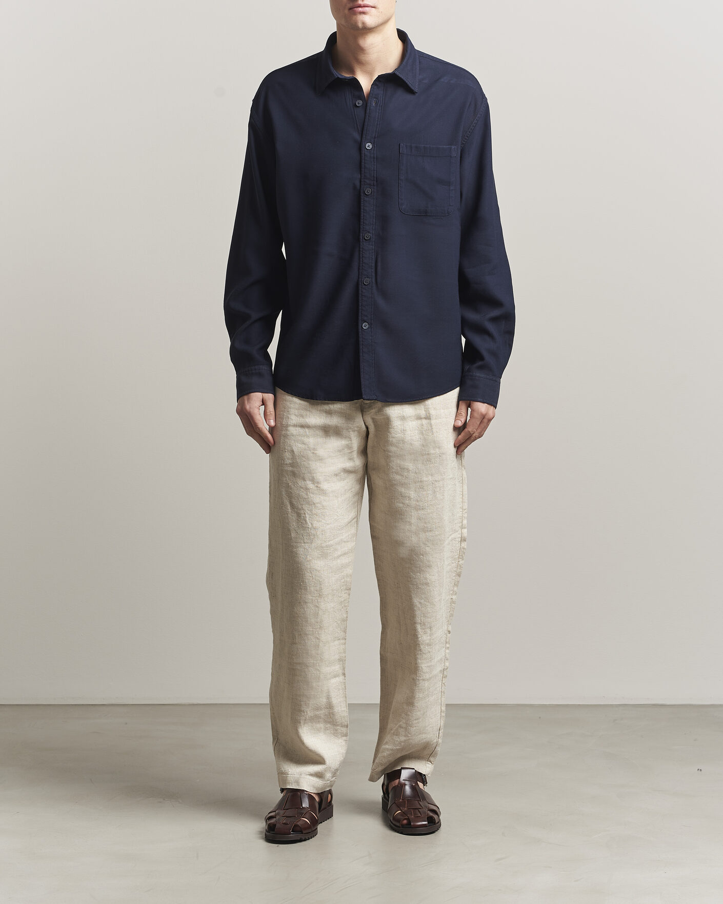 Herre | Skjorter | NN07 | Deon Tencel Shirt Navy Blue