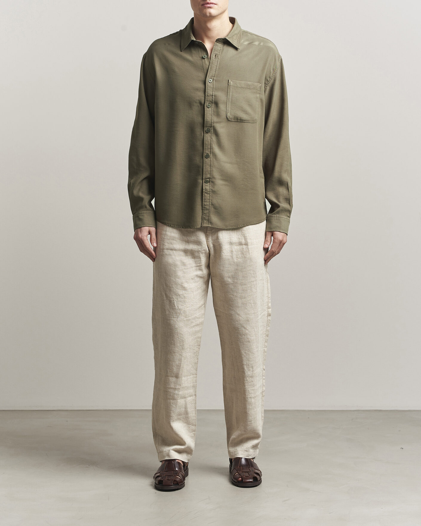 Herre | Skjorter | NN07 | Deon Tencel Shirt Capers Green