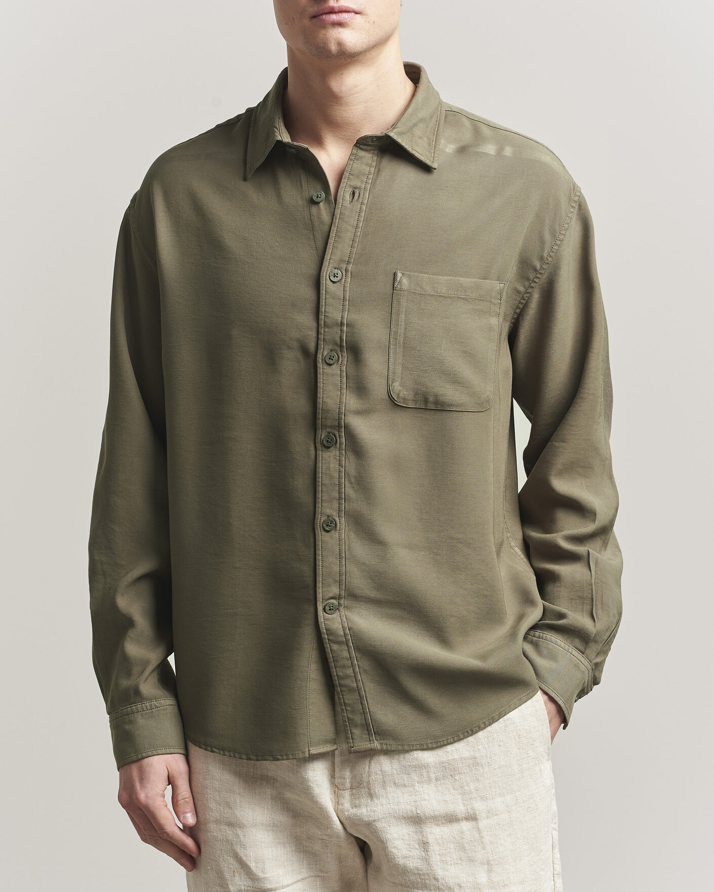 Herre | Skjorter | NN07 | Deon Tencel Shirt Capers Green