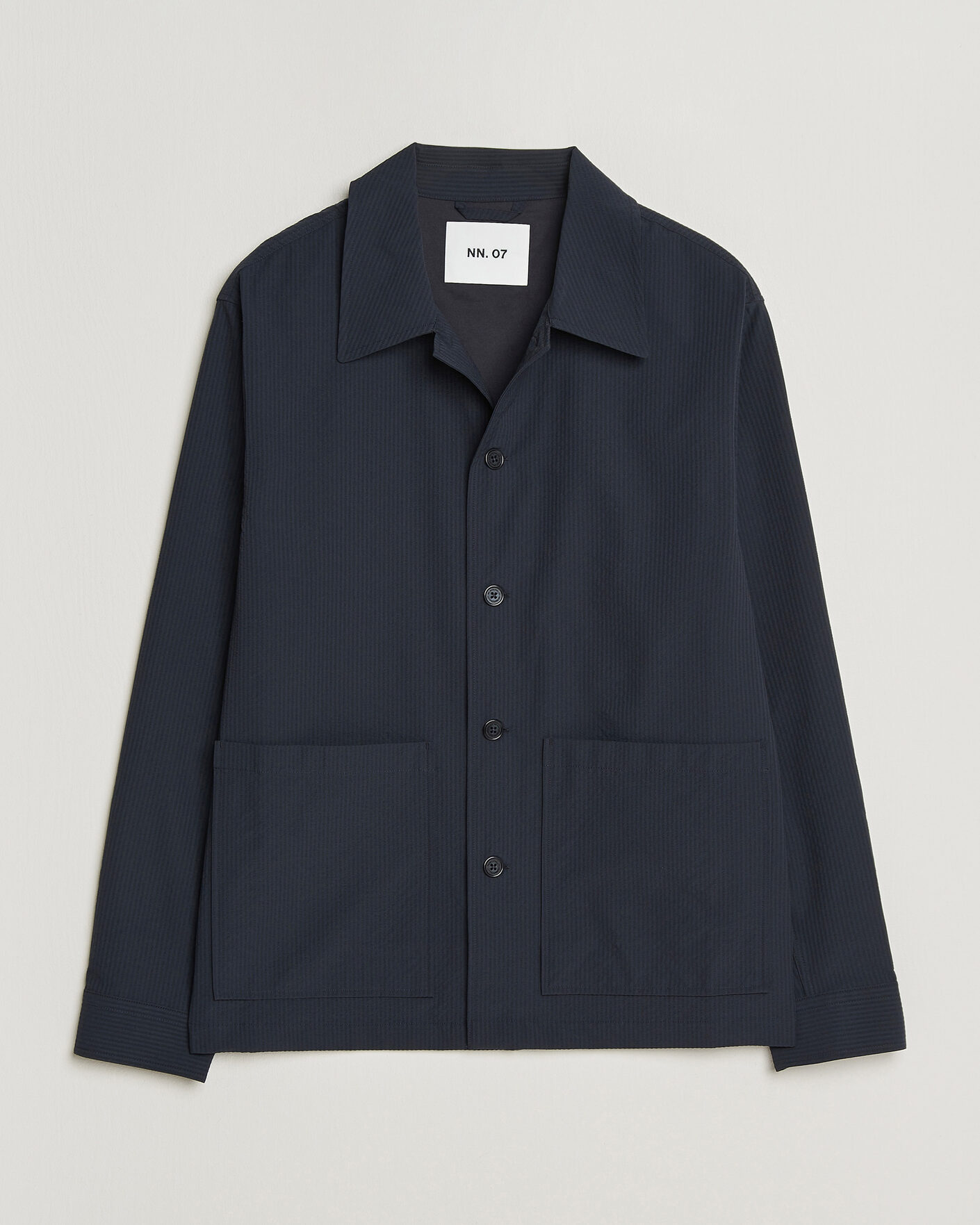 Herre | Skjorter | NN07 | Blaze Seersucker Overshirt Navy Blue