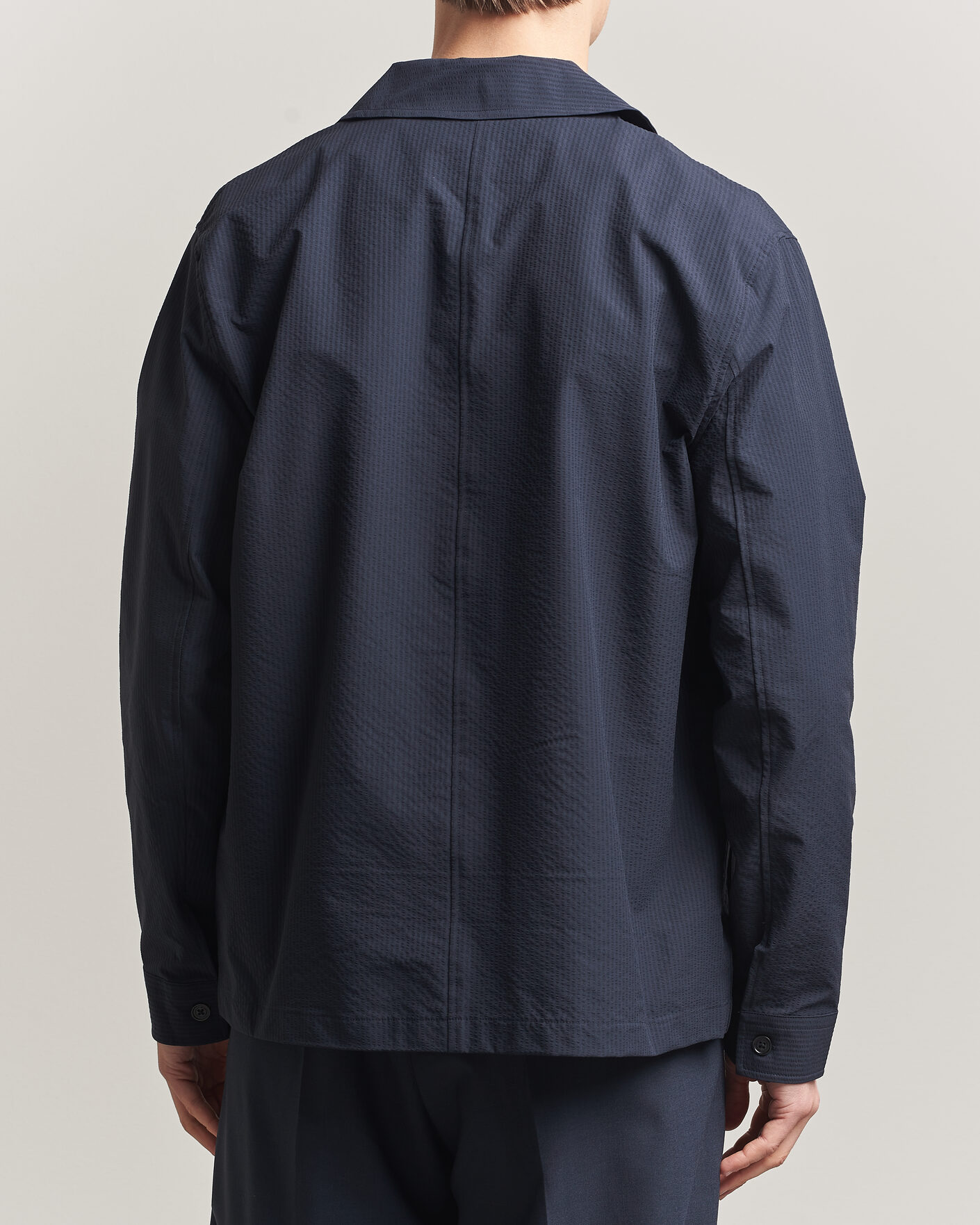 Herre | Skjorter | NN07 | Blaze Seersucker Overshirt Navy Blue