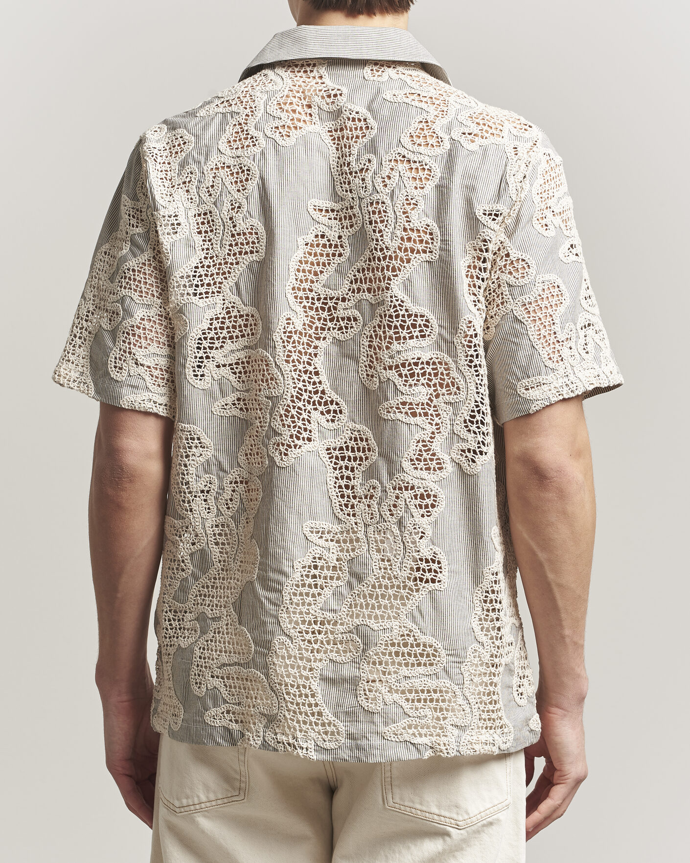 Herre | Skjorter | NN07 | Julio Flower Short Sleeve Shirt Deep Truffle