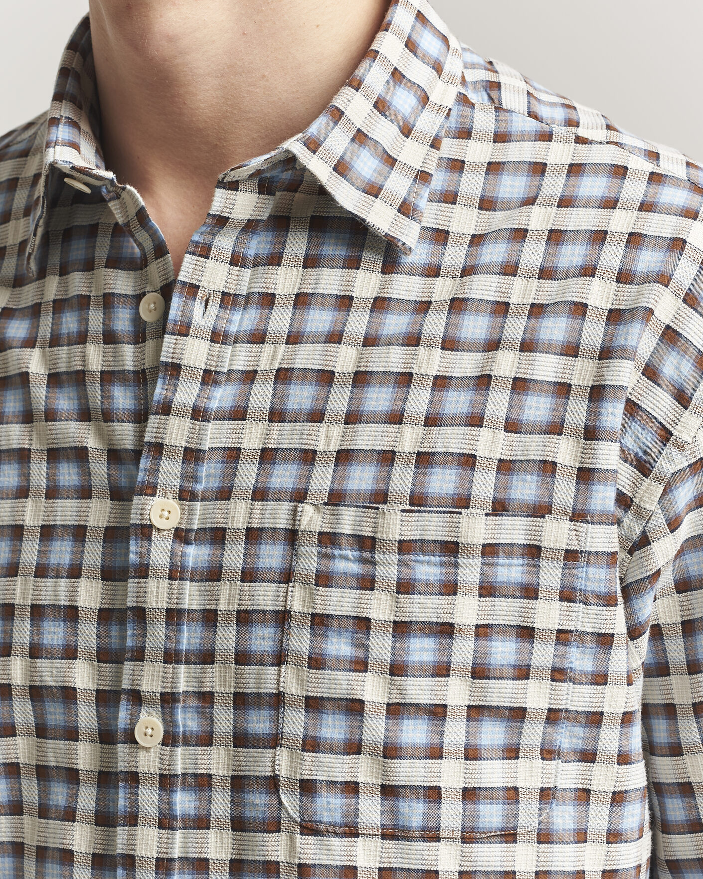 Herre | Skjorter | NN07 | Deon Checked Shirt Blue