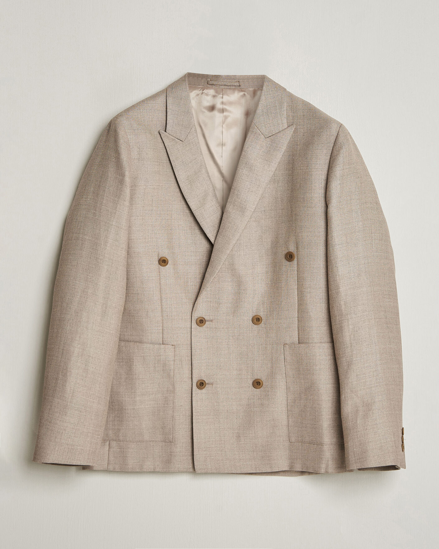 Herre | Dressjakker | NN07 | Jordin Linen/Wool Double Breasted Blazer Khaki Melange