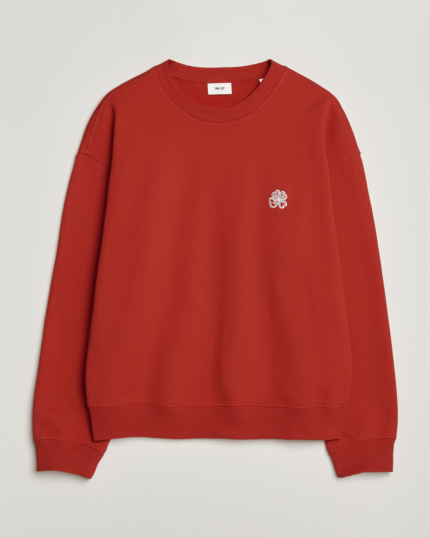 Herre | Gensere | NN07 | David Embroidered Crew Neck Sweatshirt Chili Red