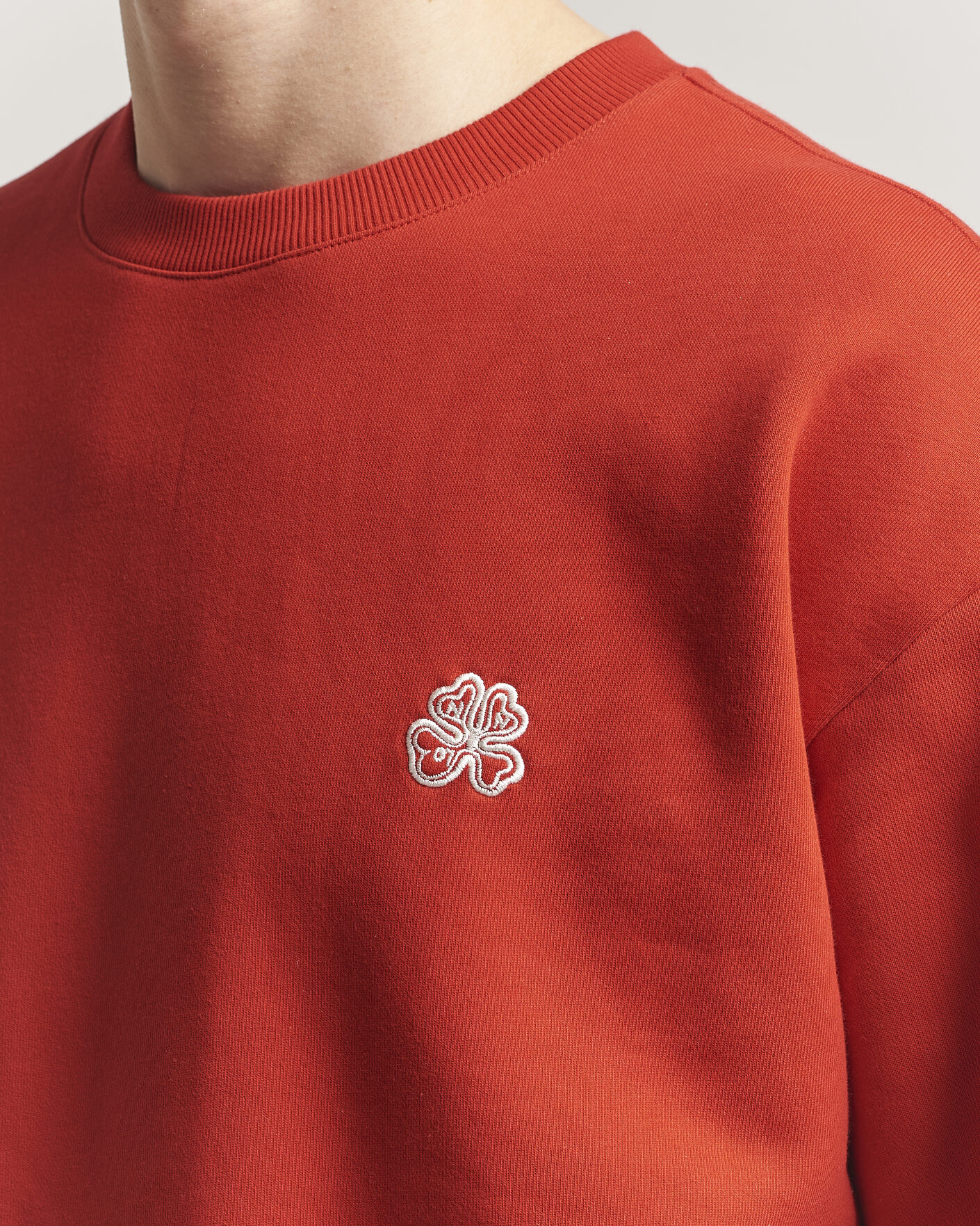 Herre | Gensere | NN07 | David Embroidered Crew Neck Sweatshirt Chili Red