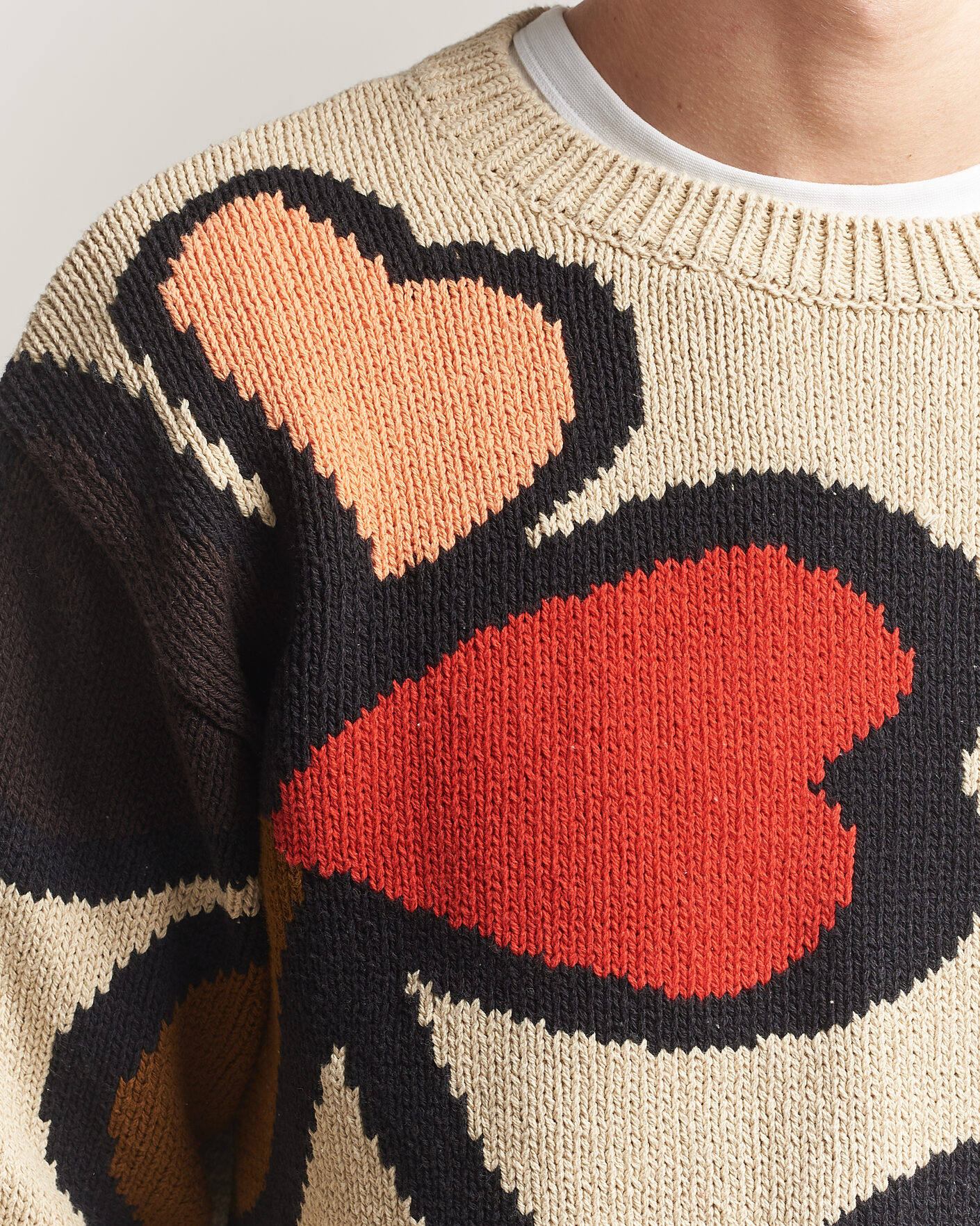 Herre | Gensere | NN07 | Todd Printed Flower Sweater Ecru Multi