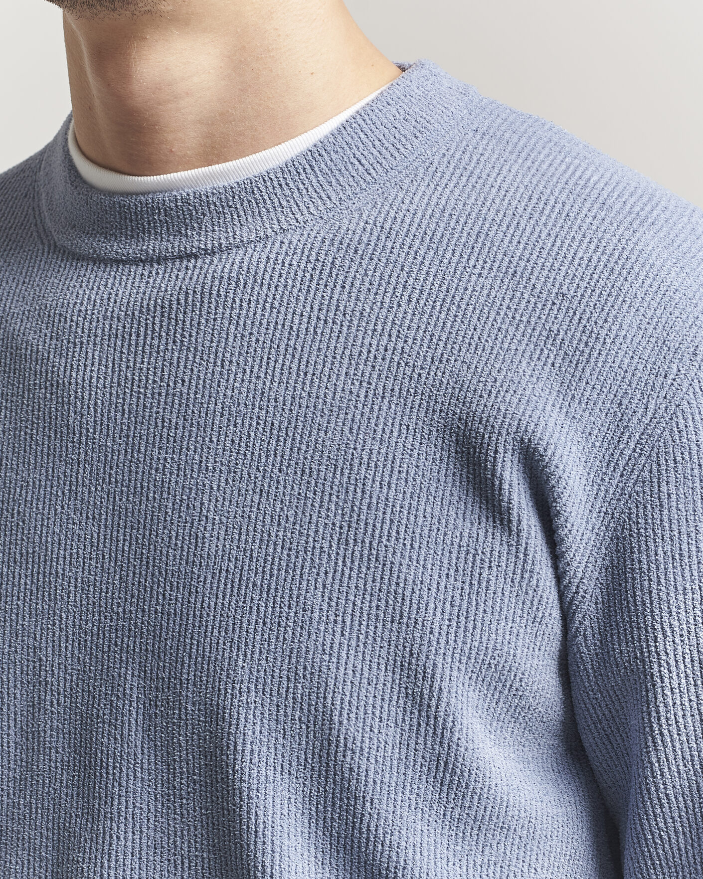 Herre | Gensere | NN07 | Danny Knitted Sweater Stone Blue