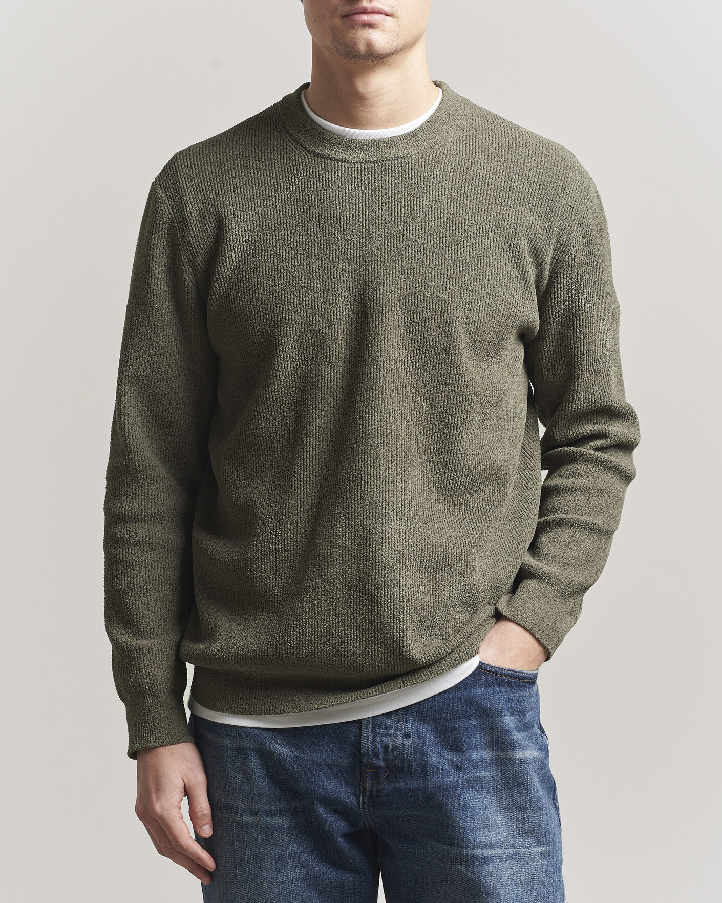 Herre | Gensere | NN07 | Danny Knitted Sweater Capers Green