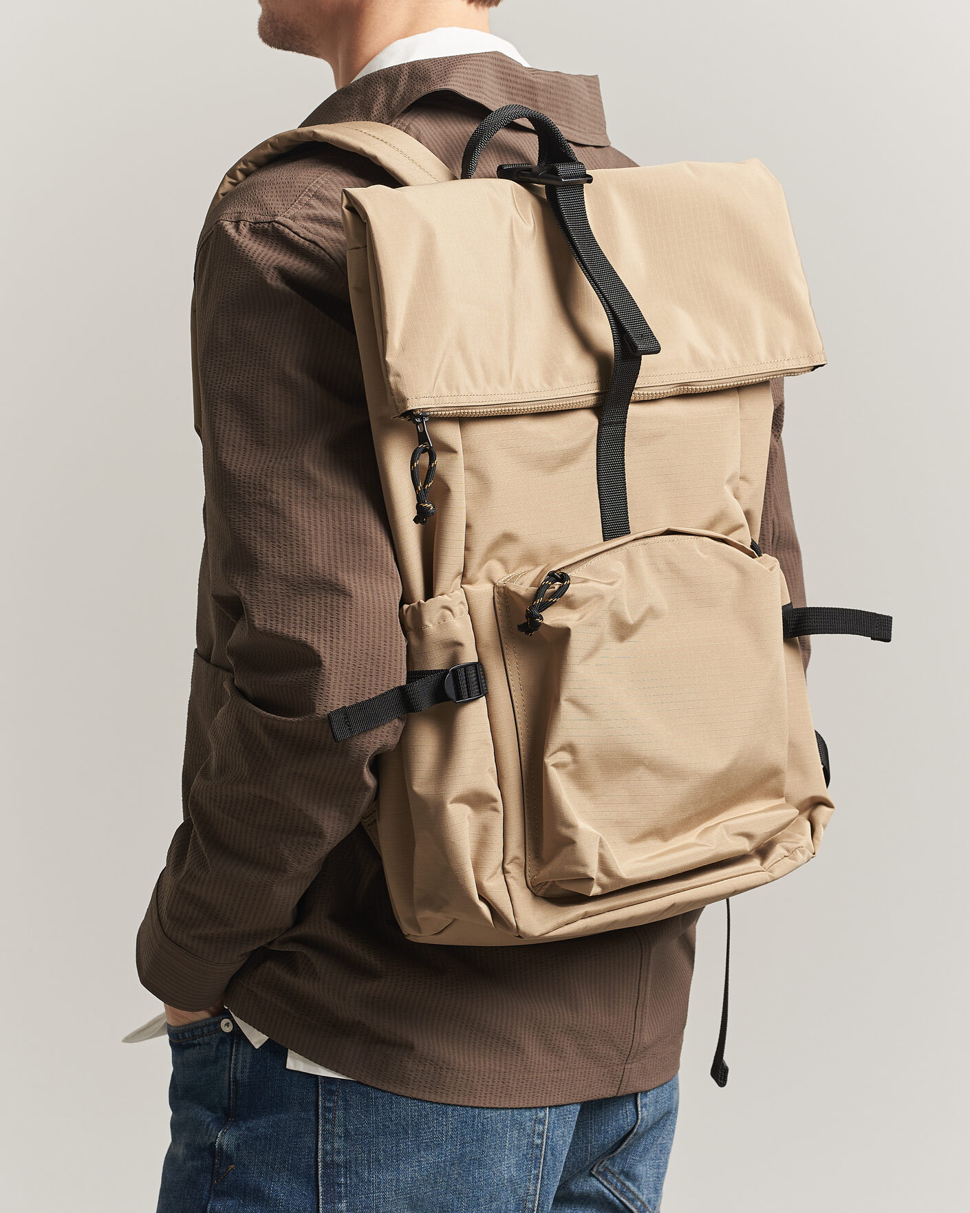 Herre | Vesker | NN07 | Nylon Ripstop Rolltop Backpack Desert Khaki