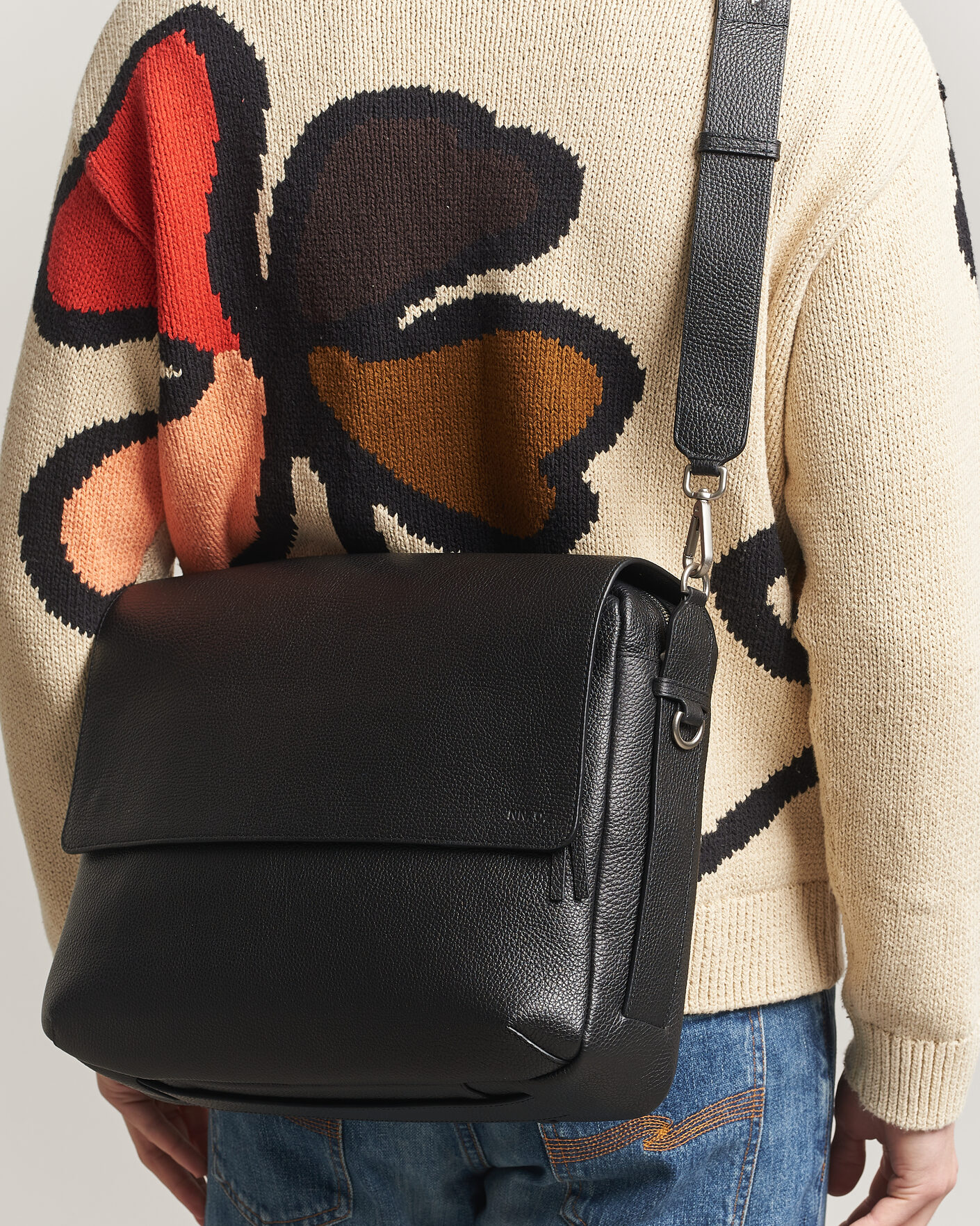Herre | Vesker | NN07 | Port Satchel Grained Leather Briefcase Black