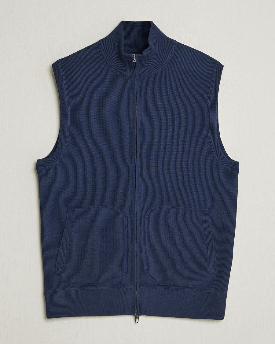 Herre | Vester | RLX Ralph Lauren | Cotton Coolmax Mockneck Vest Refined Navy