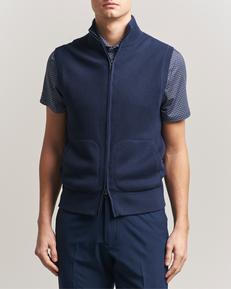 Herre | Golfklær | RLX Ralph Lauren | Cotton Coolmax Mockneck Vest Refined Navy