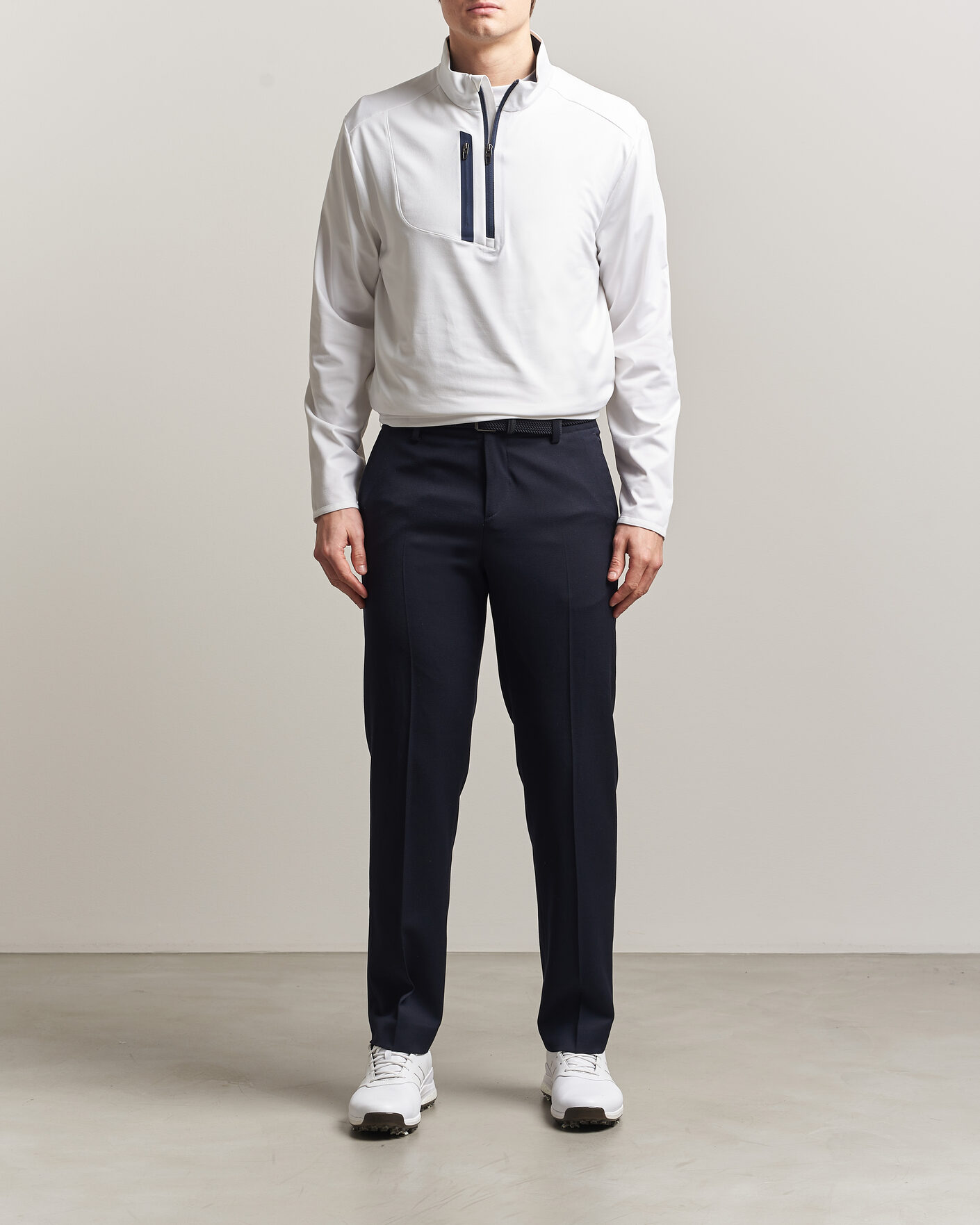 Herre | Gensere | RLX Ralph Lauren | Luxury Jersey Half Zip Ceramic White
