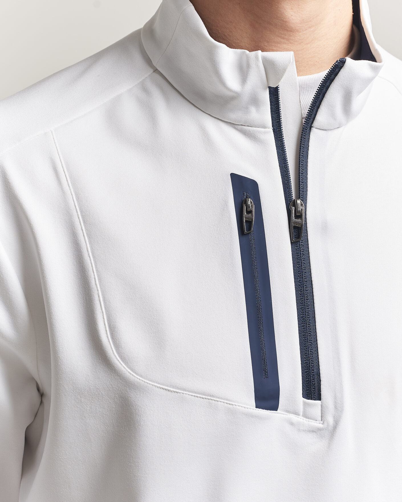 Herre | Gensere | RLX Ralph Lauren | Luxury Jersey Half Zip Ceramic White