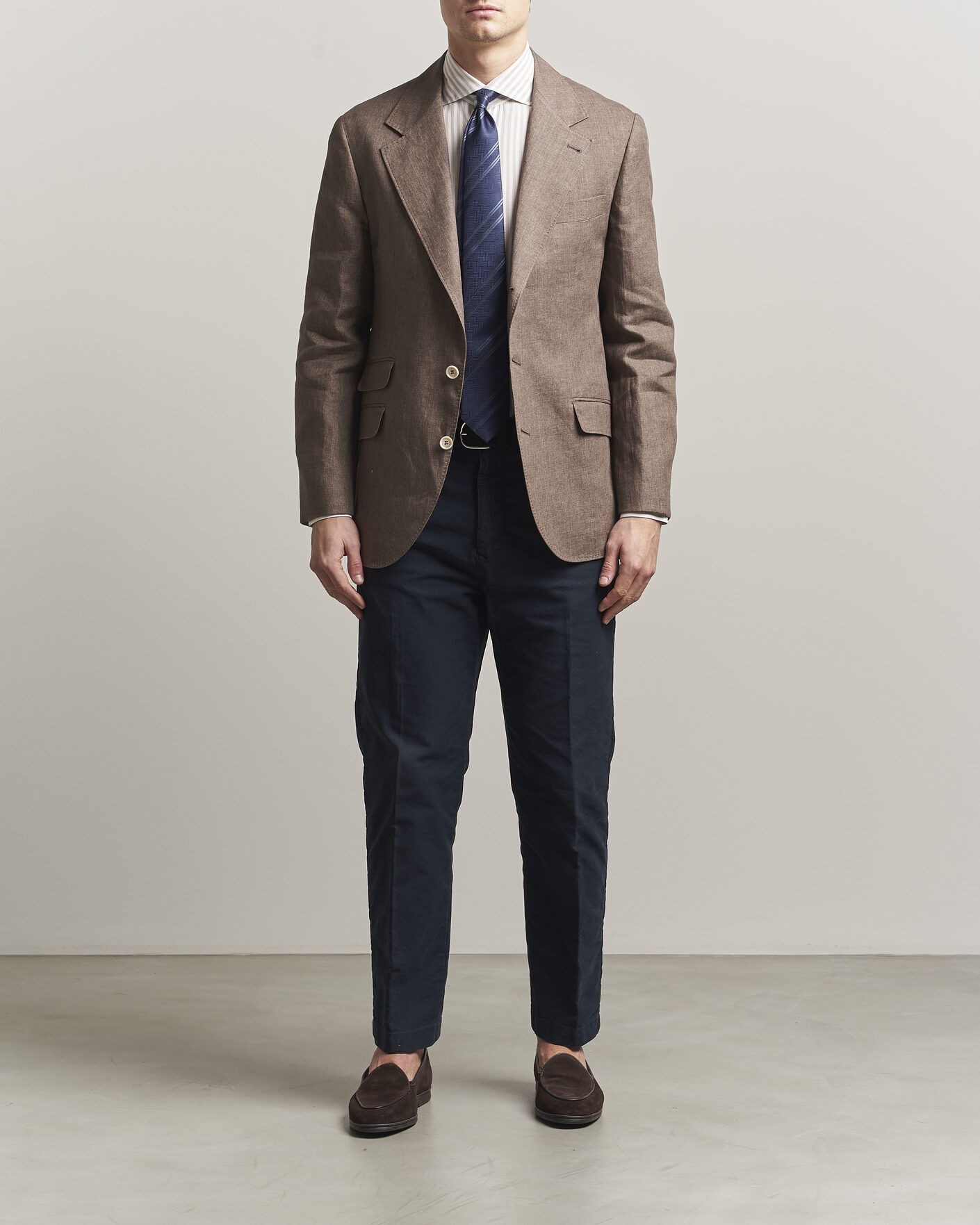 Herre | Dressjakker | Brunello Cucinelli | Linen Blazer Dark Brown